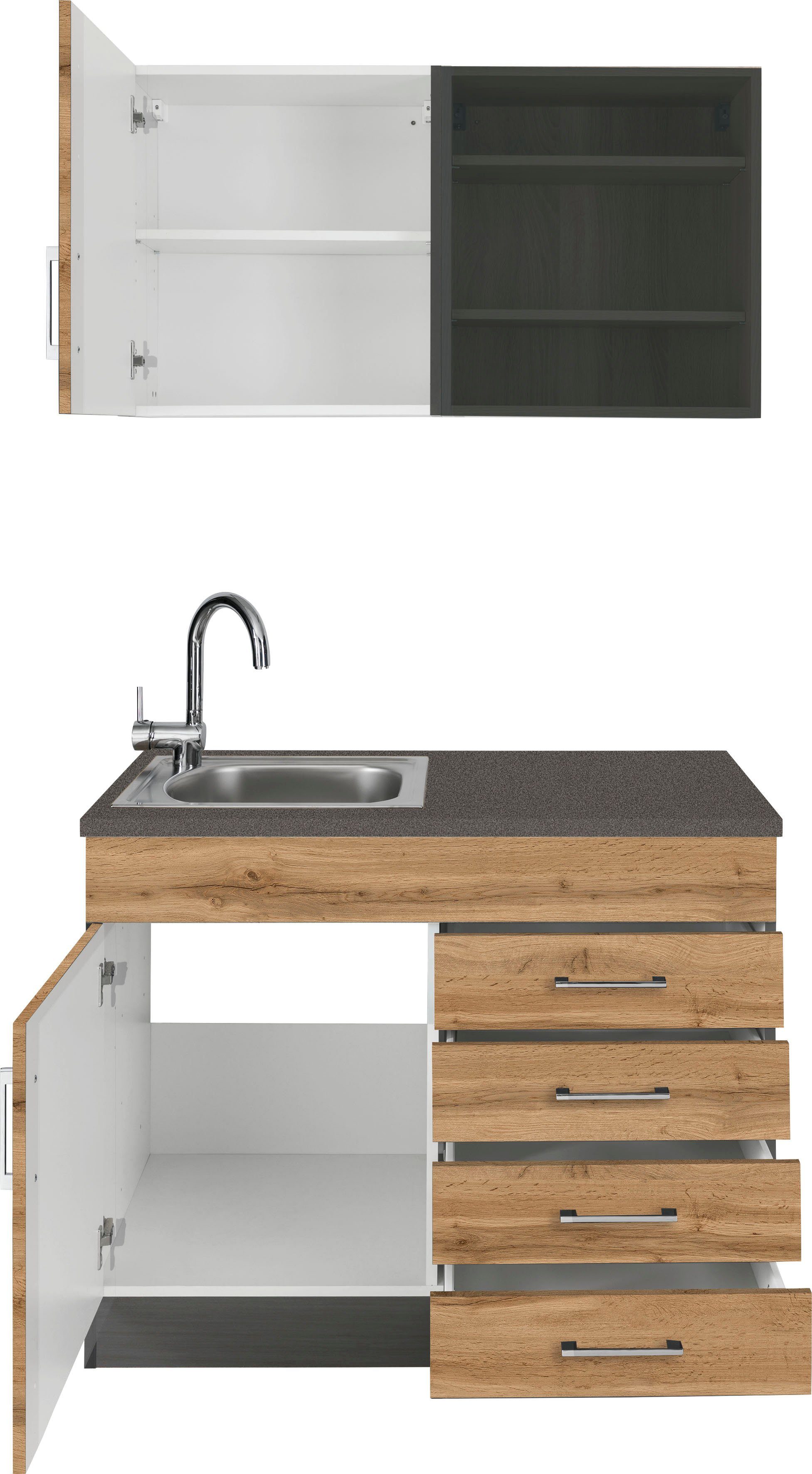 KOCHSTATION Pantryküche KS-Mali, Breite 100 cm, wahlweise mit E-Geräten