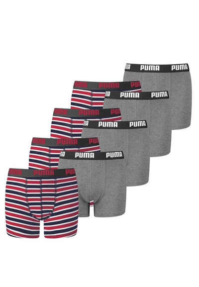 PUMA Boxershorts JUNGEN BASIC BOXER Printed Stripes 8er Pack (8er-Pack)