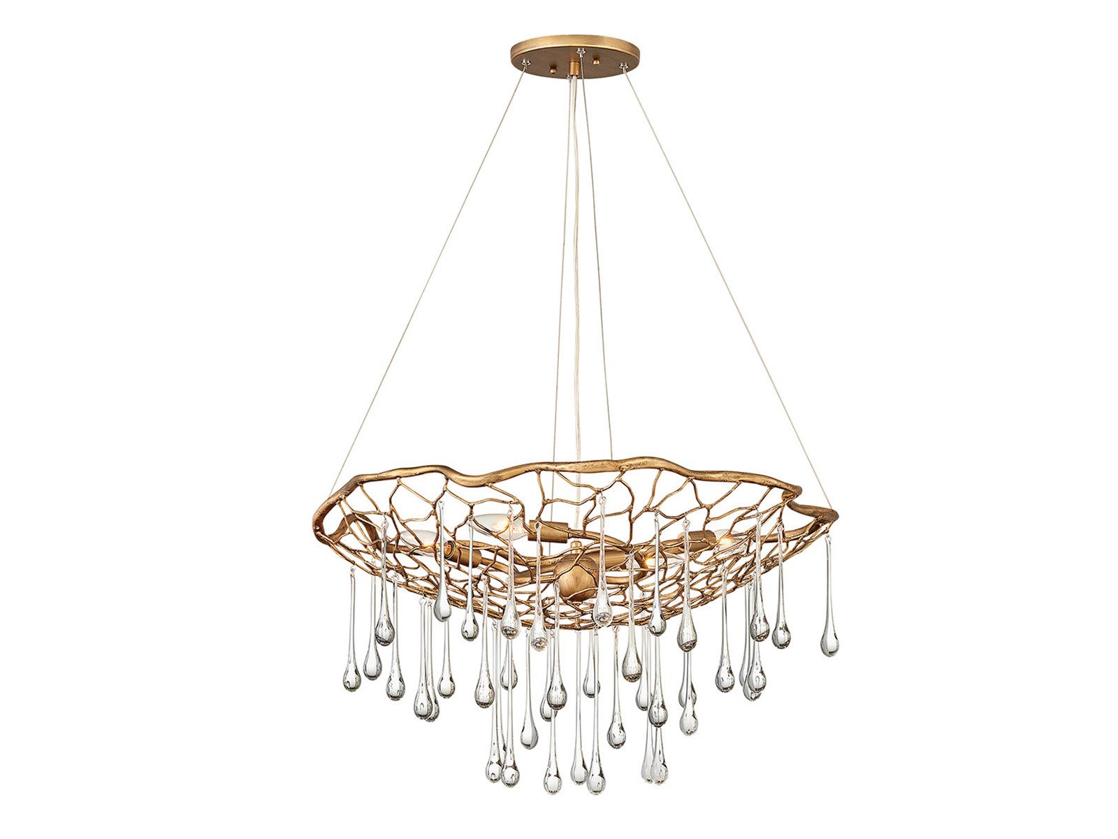 HINKLEY Lighting LED Pendelleuchte mit Tropfenförmigem Glas Behang Ø 66cm, Dimmfunktion, LED wechselbar, Warmweiß, ausgefallene Designer Lampe hängend für Esstisch inkl. E14 LEDs