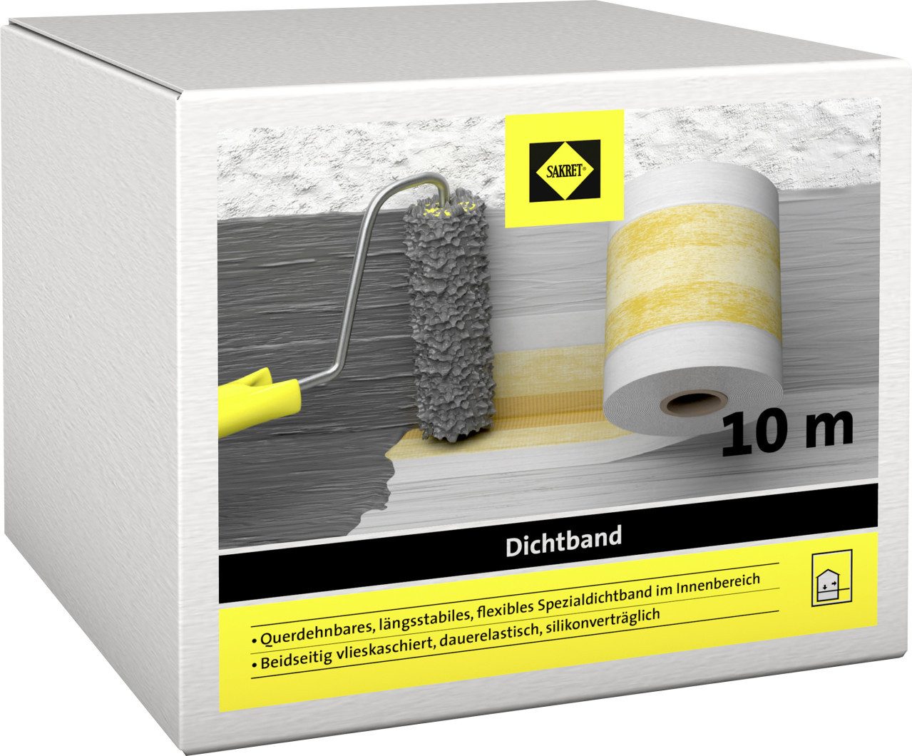 Sakret Bodenfliese SAKRET Dichtband 10 m Rolle weiß-gelb, ABS, Gelb