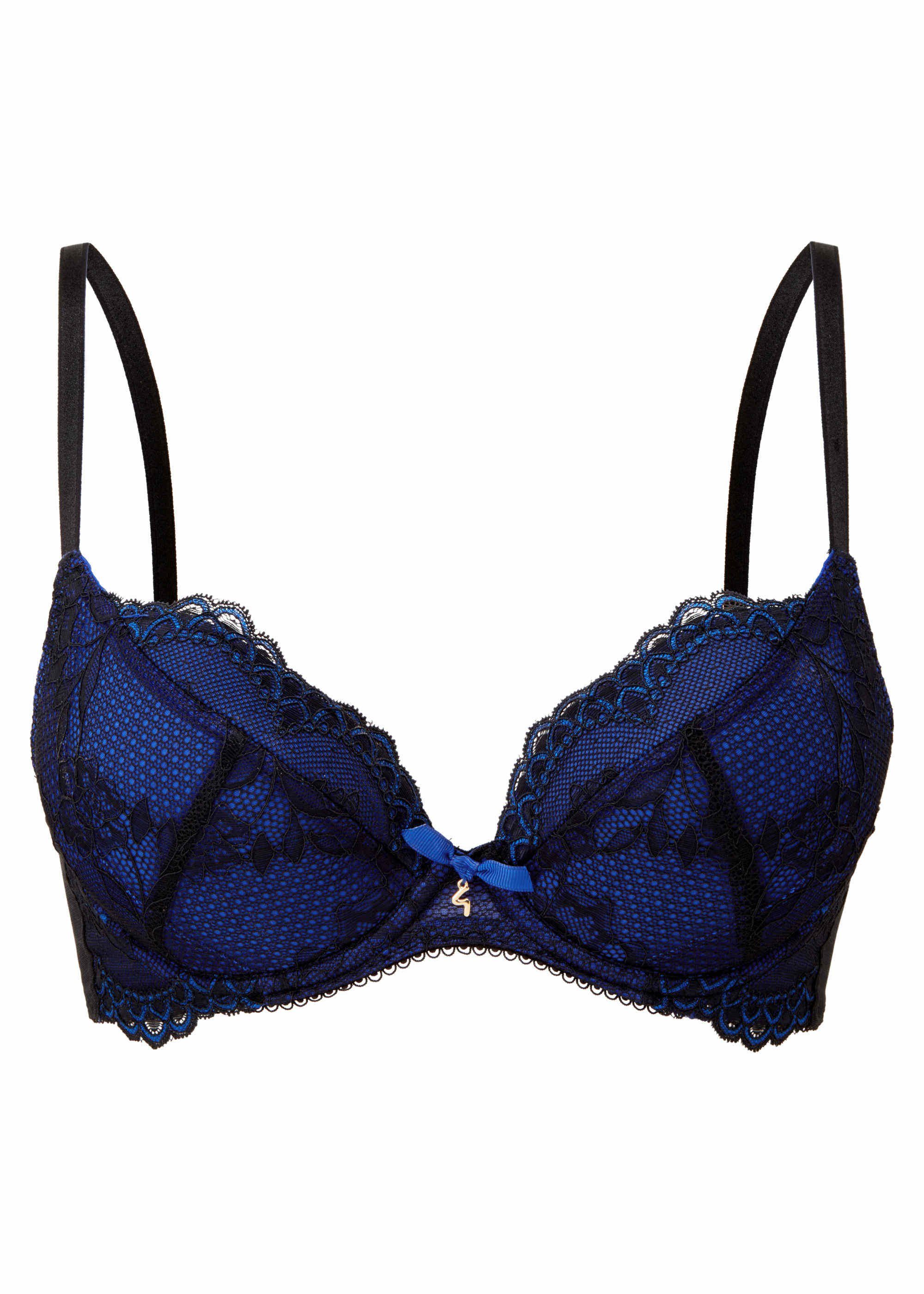 Gossard Dekolleté-BH Lace Push-Up BH Black/ Electric (Push-Up, Spitze/Netz)