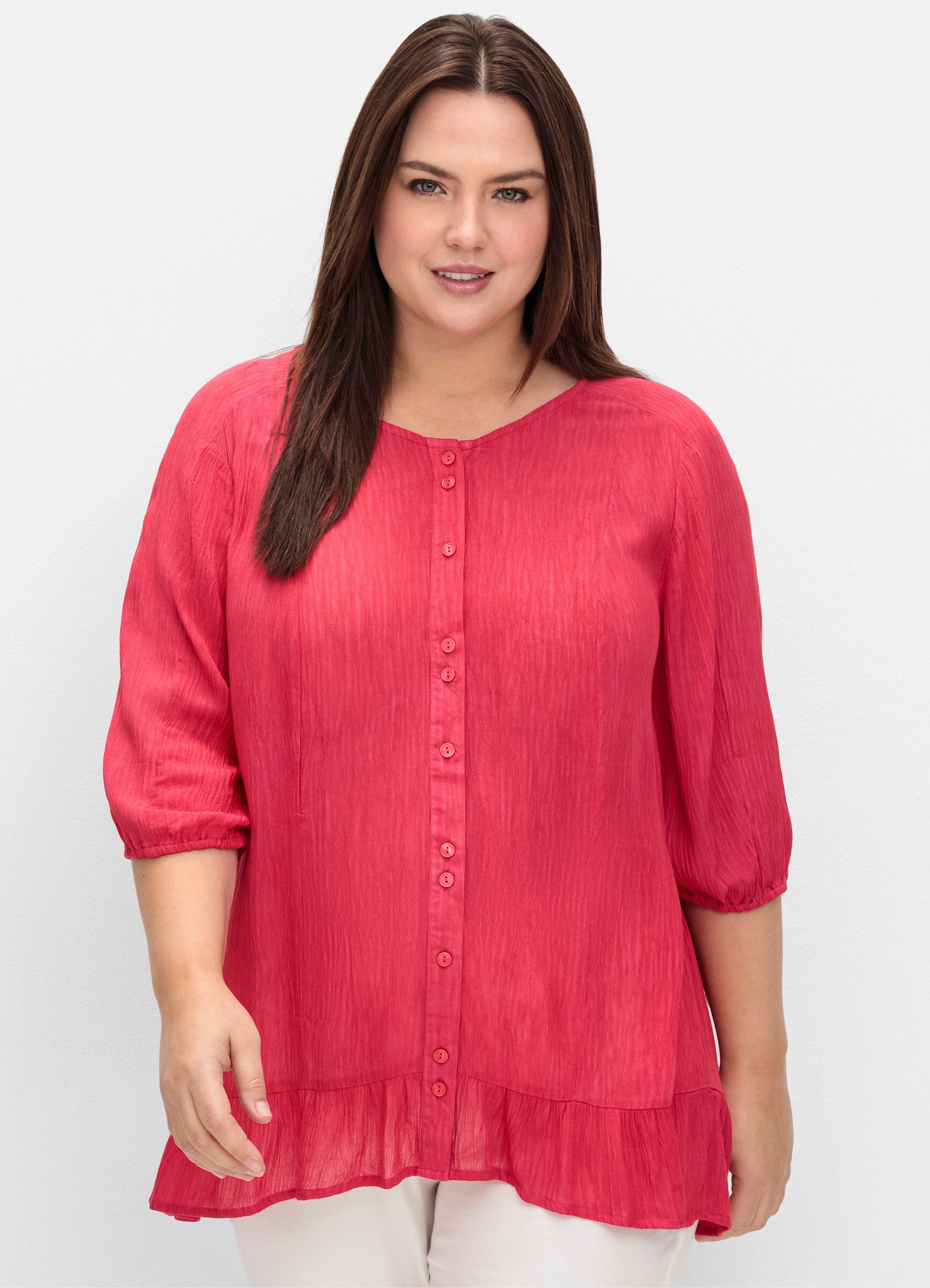 Sheego Klassische Bluse Kurzarmbluse günstig online kaufen