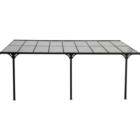 WESTMANN Terrassendach Bruce, BxT: 556x300 cm, Bedachung Doppelstegplatten, Rahmen aus pulverbeschichtetem Aluminium, schwarz