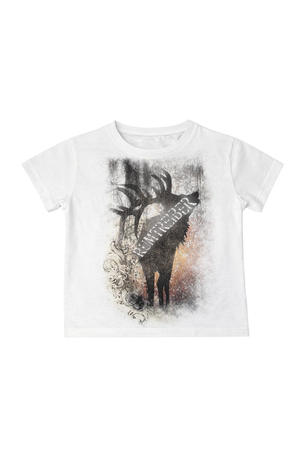 Hangowear Print-Shirt HangOwear Kinder T-Shirt Balto Kids Weiß ? Trachten Shirt mit Hirsch