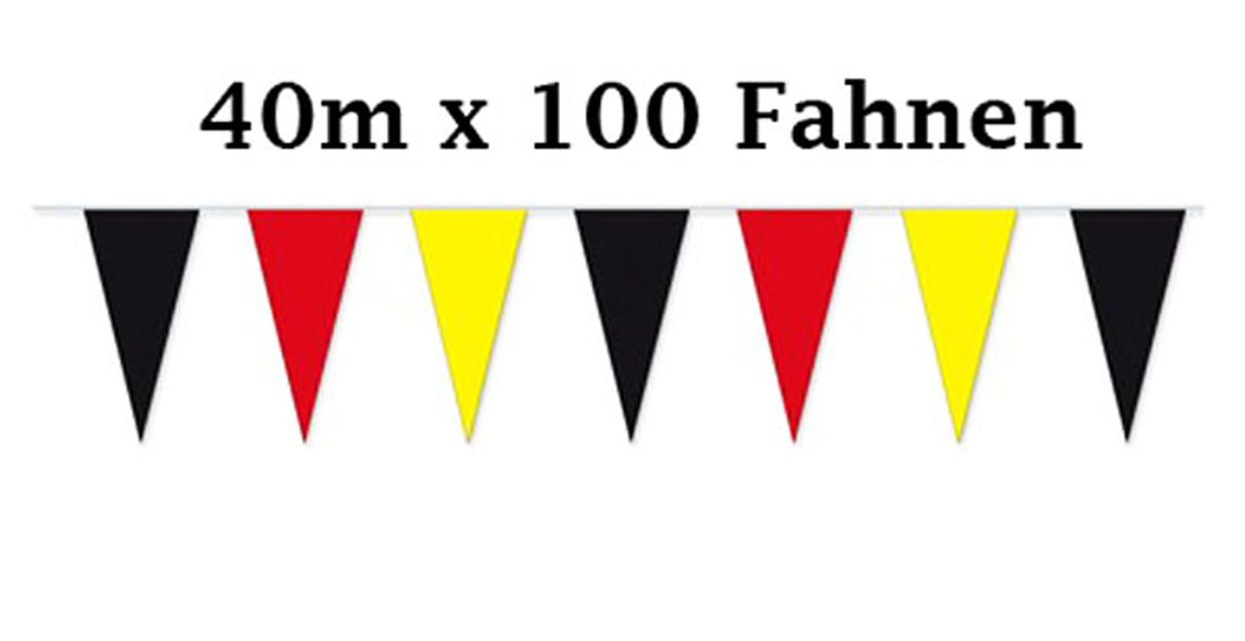 EDCO Wimpelkette WIMPELKETTE 40m 100x Wimpel Folie Deutschland Wimpelgirlande Girlande Fahnen 95