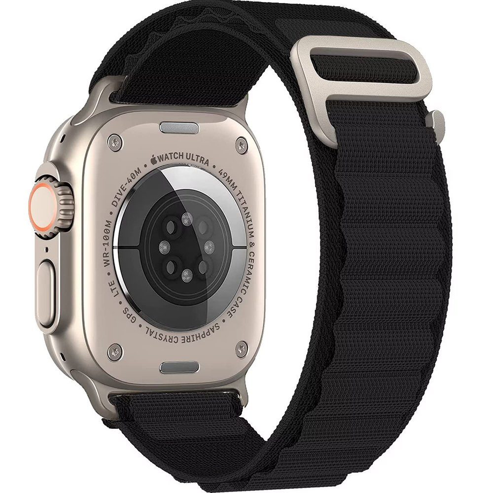 GelldG Uhrenarmband Tragbar Sport Armband Kompatibel mit Apple Watch 8Ultra, Ersatzarmband schwarz