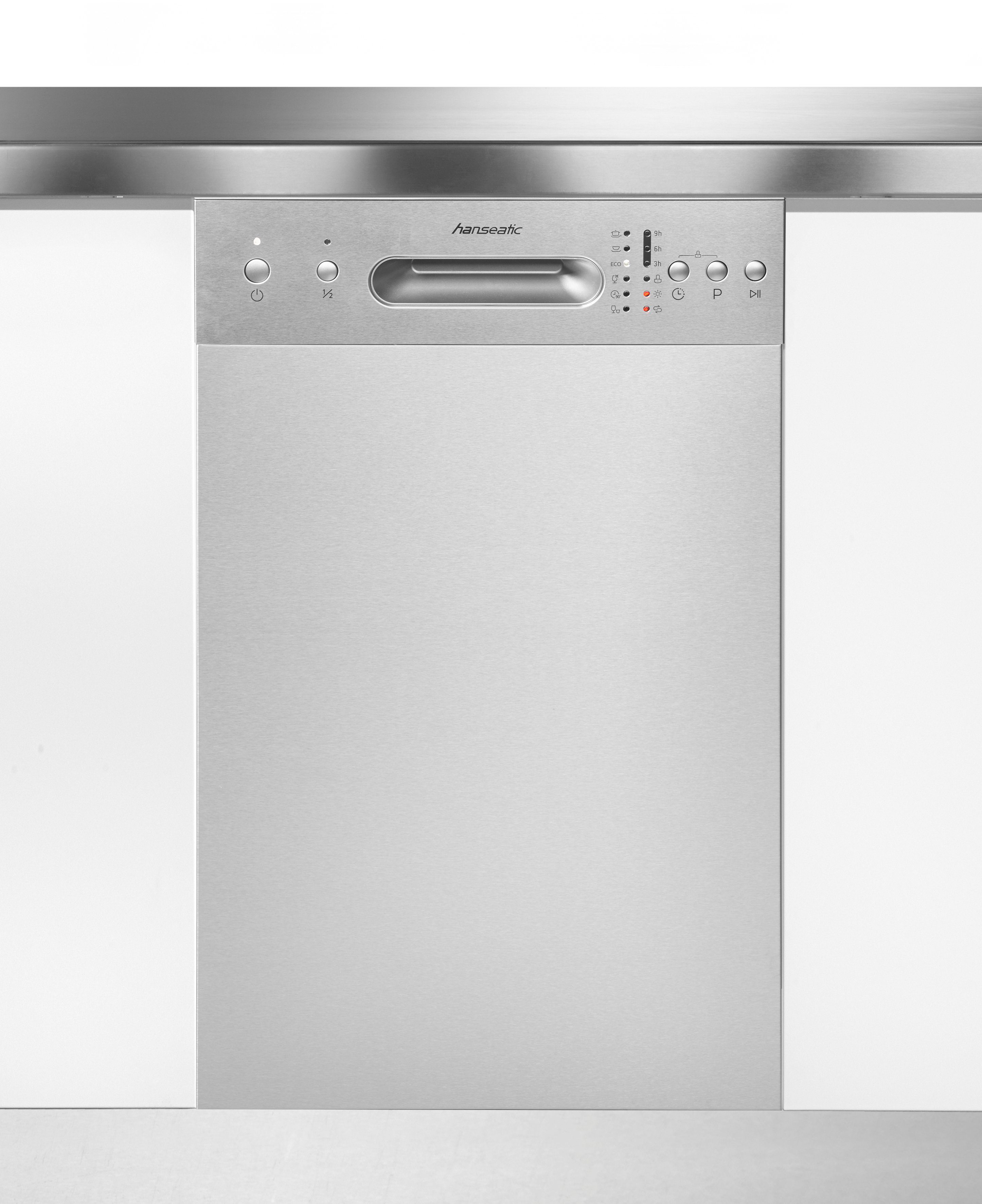 Hanseatic Unterbaugeschirrspüler HGU4582E97736BI, 9 Maßgedecke, mit 6 Programmen, mit höhenverstellbarem Oberkorb