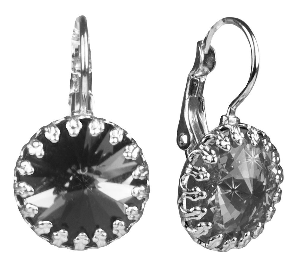 LUISIA® Paar Ohrhänger Ohrringe "Vivana" mit eingefasstem großen Swarovski® Kristall (2-tlg., inkl. Schmuckbox)