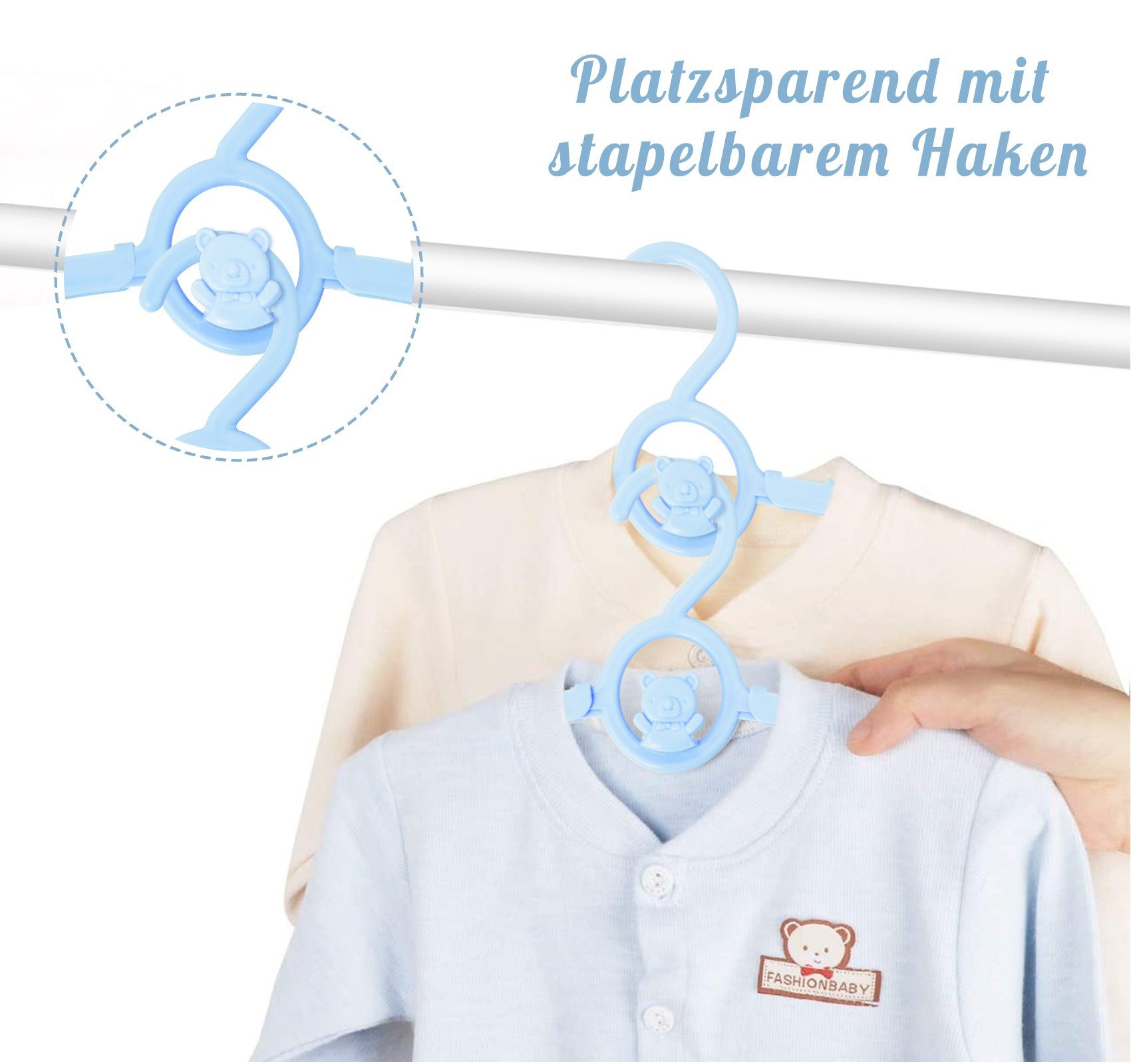 20-tlg) - 37 cm, Kinderkleiderbügel Kleiderbügel Homewit Ausziehbare Blau Babykleiderbügel 29 20tlg (Set,