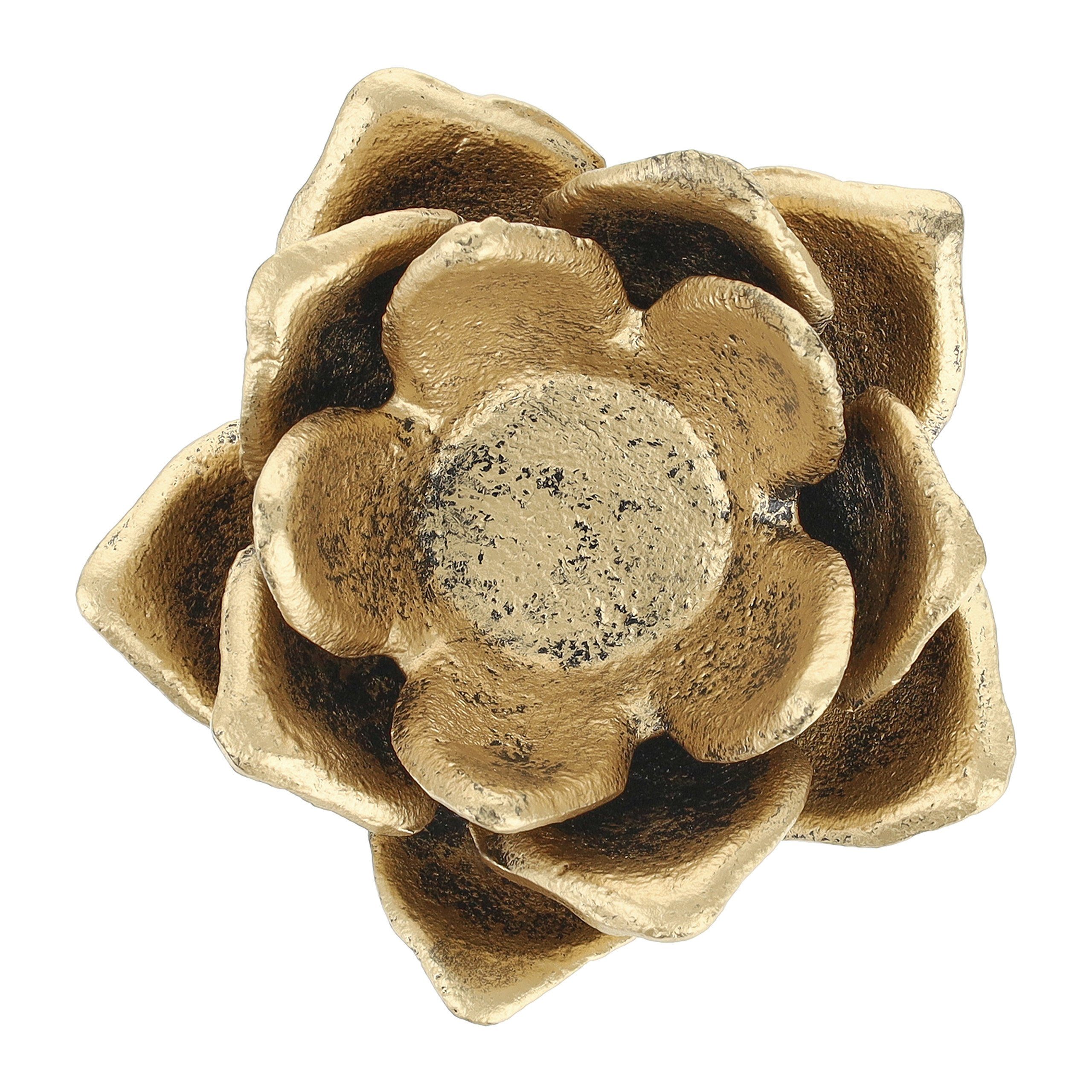 Gold Lotusform, Teelichthalter relaxdays 2er Teelichthalter Set in