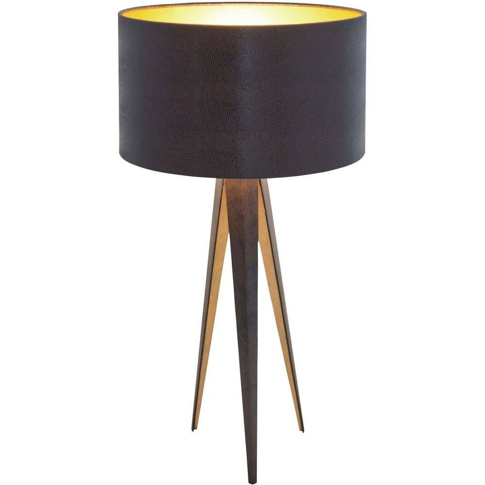 Holländer Tischleuchte Petra Eisen Braun-Schwarz-Gold Braun, Gold, Schwarz