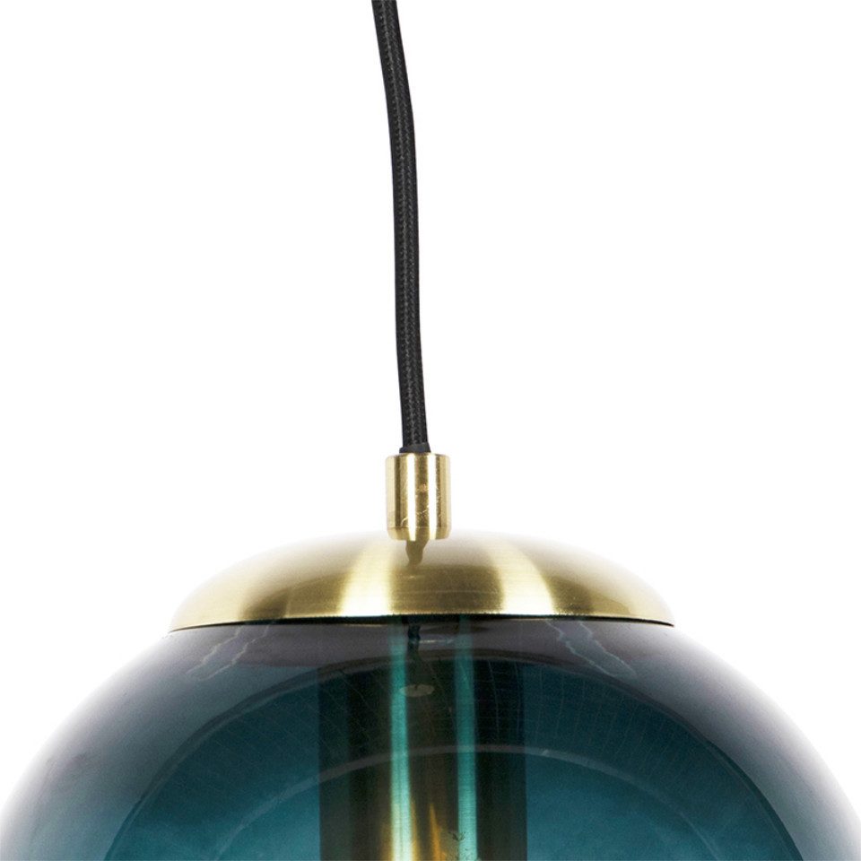 Qazqa Pendelleuchte Pallon, ohne Leuchtmittel, Warmweiß, QAZQA Hängeleuchte, e27, Blau, Glas, Art Deco