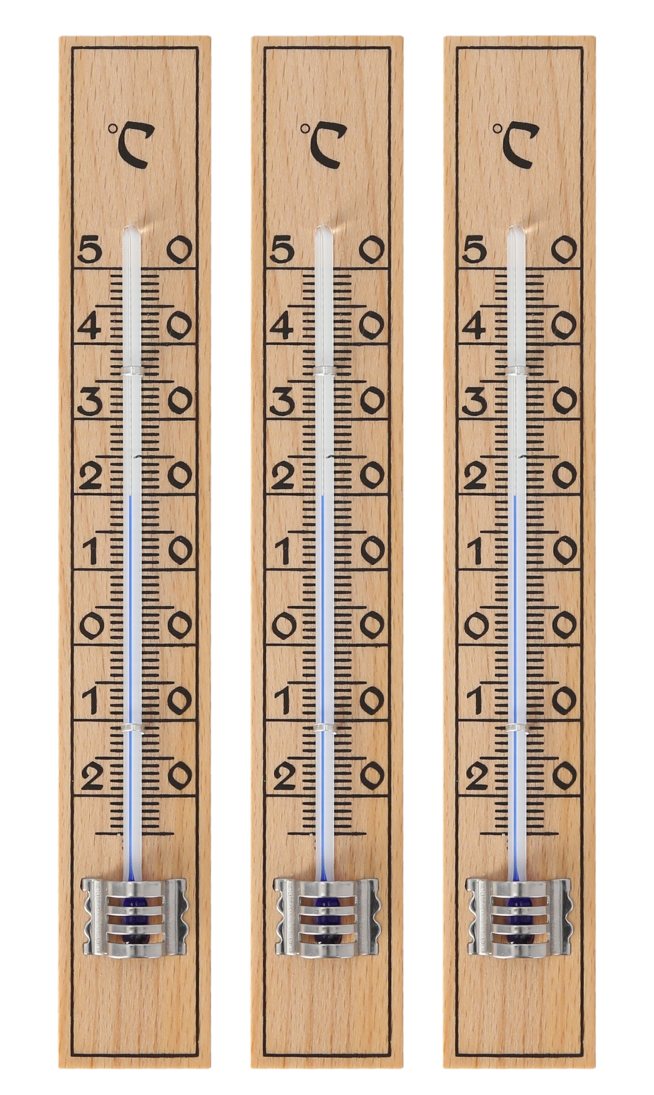 Lantelme Raumthermometer 17cm Innenthermometer Zimmerthermometer, 3-tlg.,  Zimmerthermometer -30 bis +50 Grad Celsius