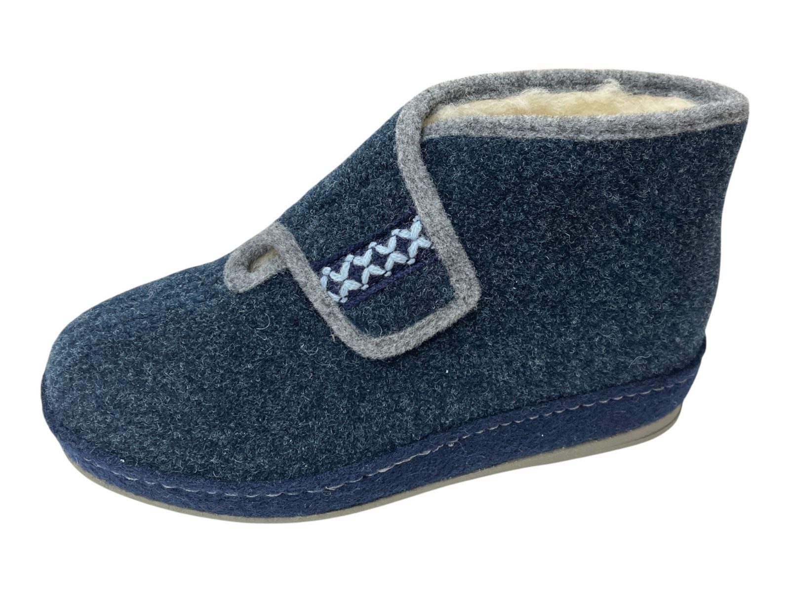 SCHAWOS SCHAWOS Damen Hauschuh 2060-08 blau/grau Hausschuh