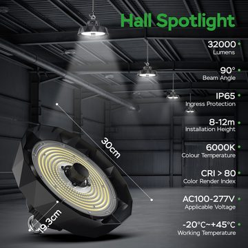 ANTEN LED Deckenleuchte UFO High Bay LED Hallenbeleuchtung Hallenleuchte mit Bewegungsmelder, 200W 37600LM 6000K, IP65