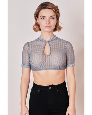 KRÜGER COLLECTION Dirndlbluse Dirndlbluse 'Bernarda' Kurzarm 216367, Hellblau