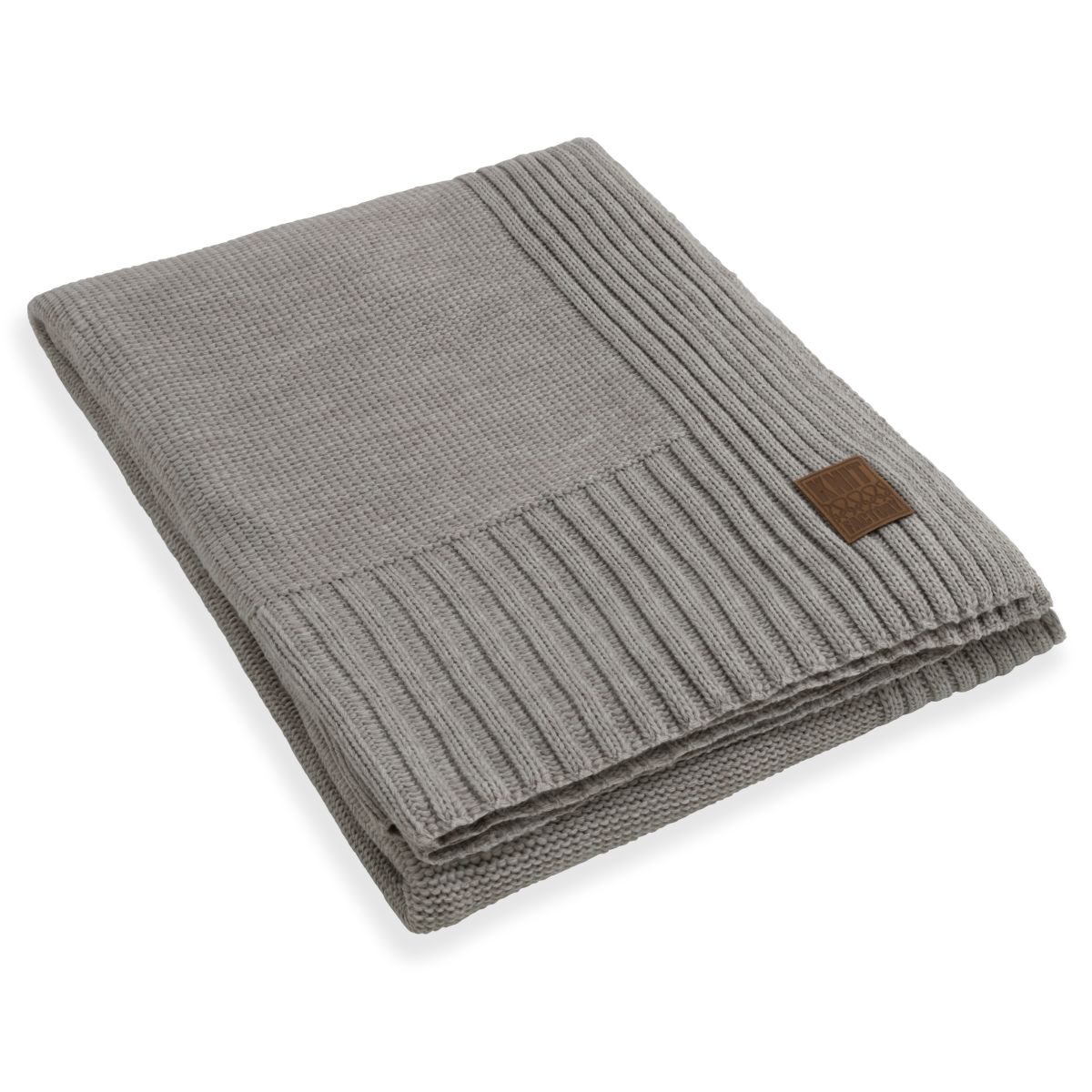 Wolldecke Uni Plaid XL Iced Clay 195x225 195x225 cm, Knit Factory, Tagesdecke Kuscheldecke Decke Wohndecke