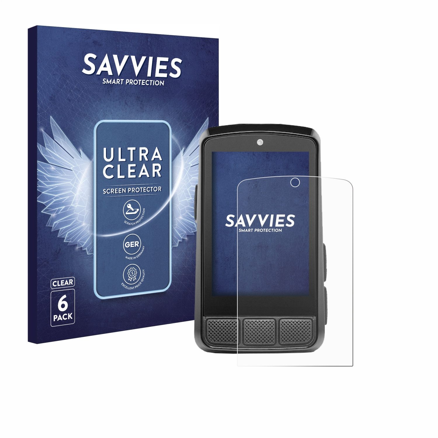Savvies Displayschutzfolie Schutzfolie für Wahoo Elemnt Bolt 3, 6 Stück, Displayschutz Schutz Folie Klar Transparent