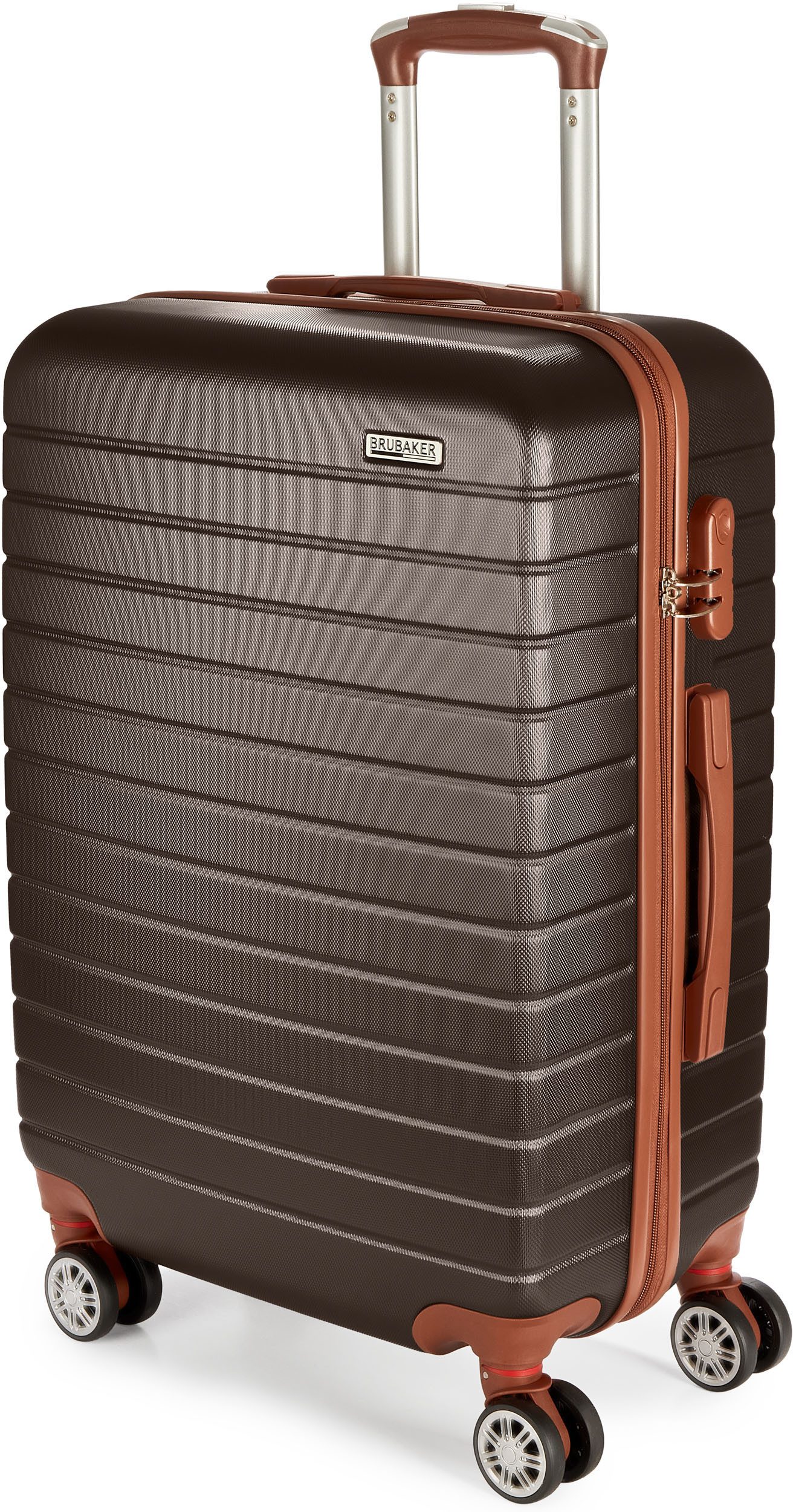 BRUBAKER Koffer Hartschalenkoffer Paris - Reisekoffer mit Zahlenschloss und 4 Rollen, 4 Rollen, Rollkoffer Größe L - 43 x 66,5 x 26 cm - ABS Trolley