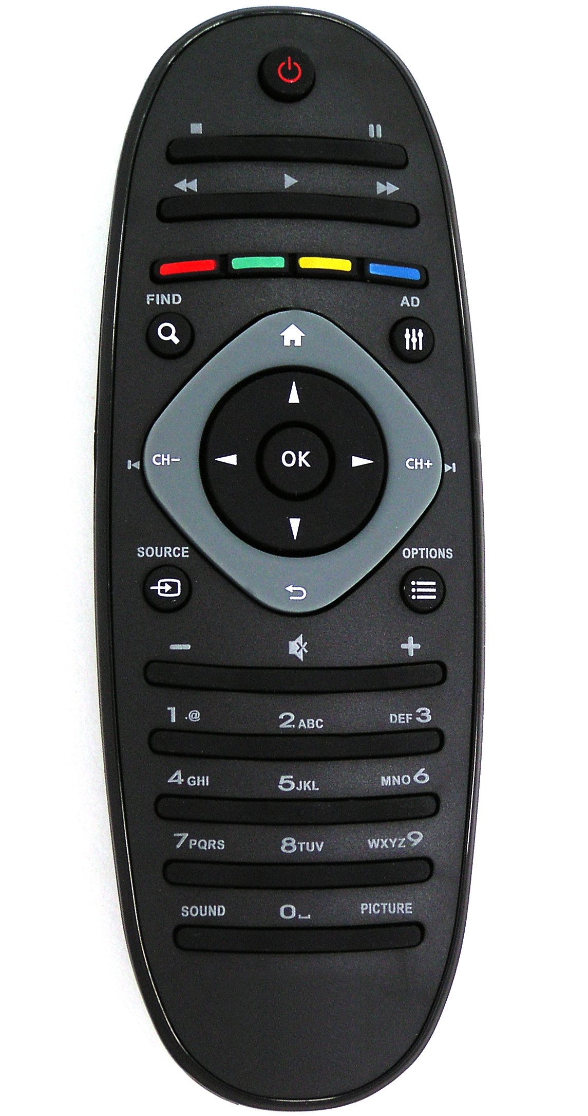 Alltro Ersatz TV Fernbedienung (für Philips TV 32PFL7496K02, 32PFL7606, 32PFL7606K02)