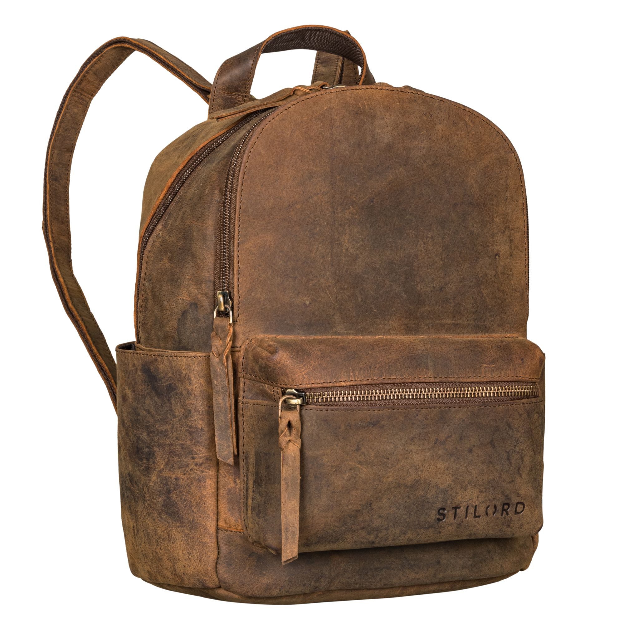 STILORD Cityrucksack "Karolina" Lederrucksack Damen Sportlich