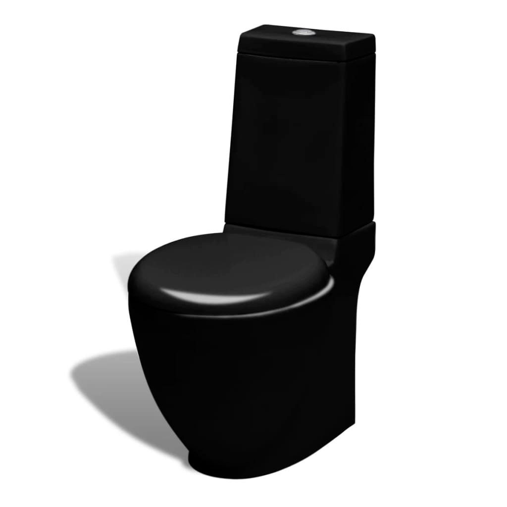 vidaXL Bidet Stand-WC & Bidet Set Schwarz Keramik