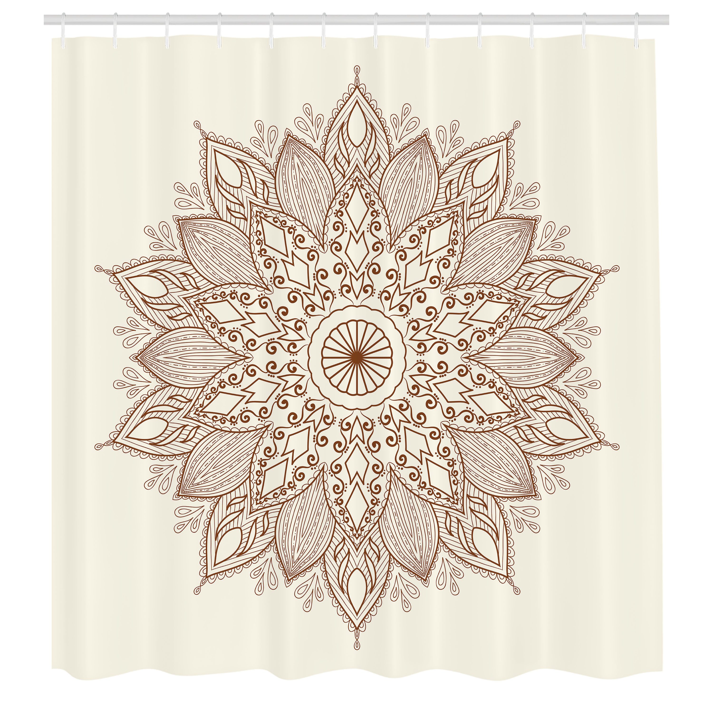 Abakuhaus Duschvorhang Moderner Digitaldruck mit 12 Haken auf Stoff Wasser Resistent Breite 175 cm, Höhe 180 cm, Retro Blumen-Spitze