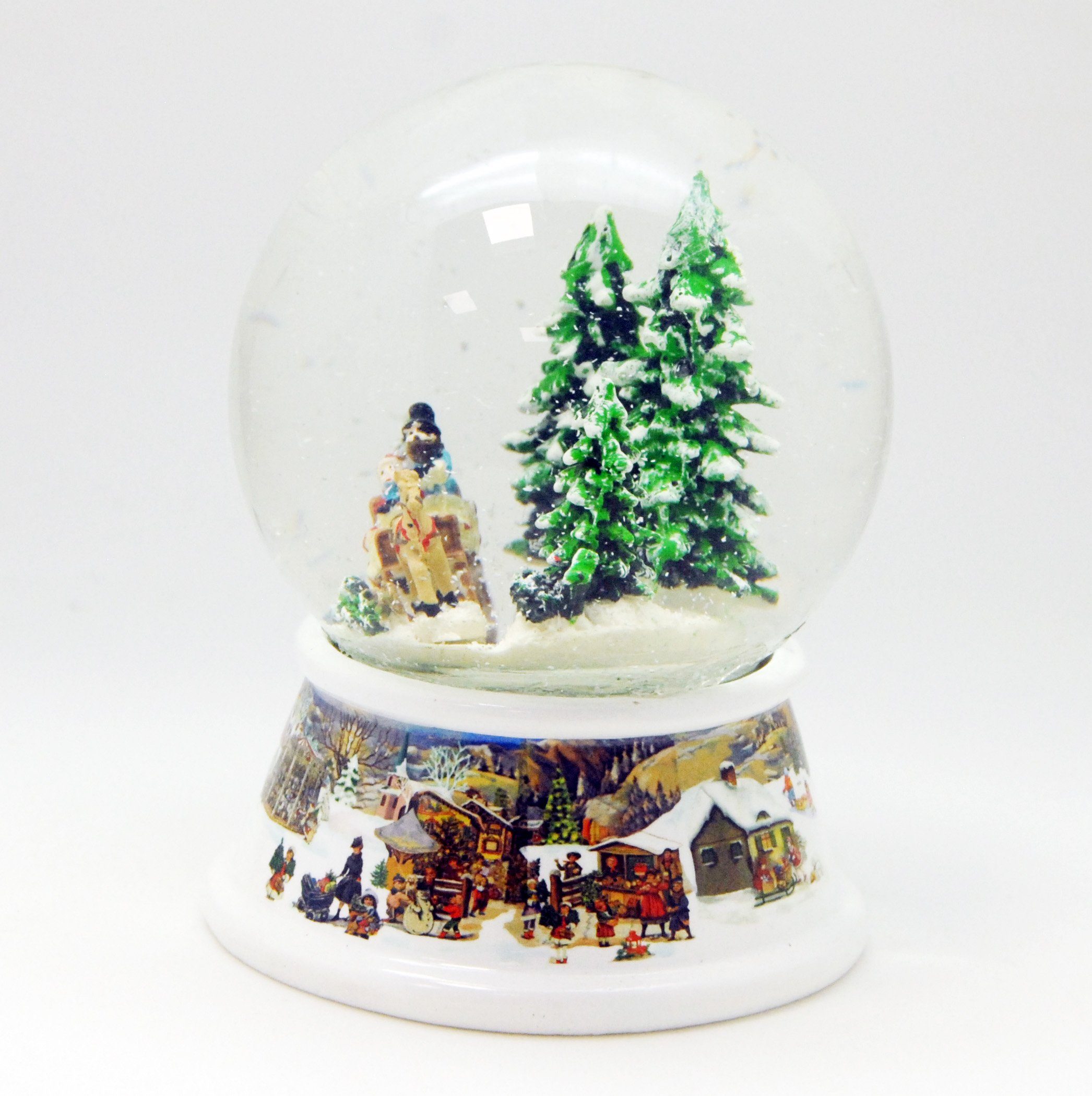 MINIUM-Collection Schneekugel Kutschfahrt auf Sockel cm Spieluhr mit 10 Landschaft