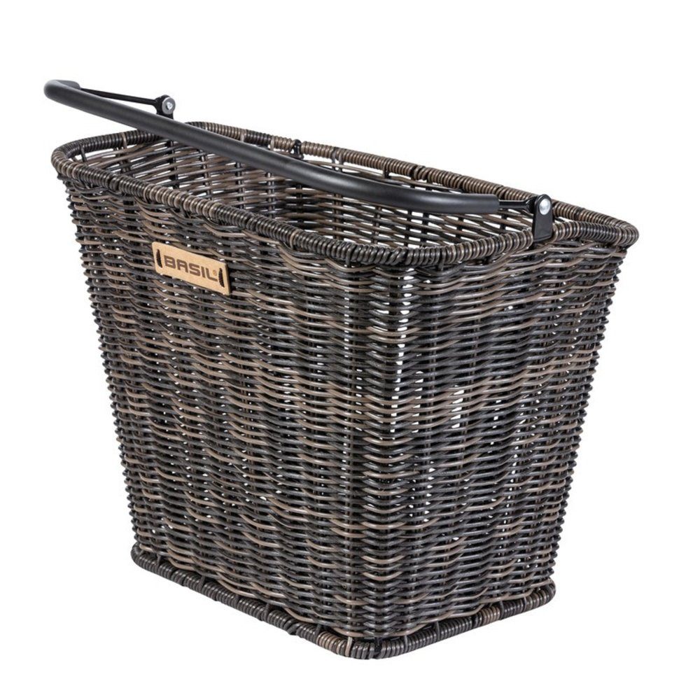 Basil Vorderrrad-Korb Fahrradkorb Rattan, ohne Hal Look 27x35x29cm, braun, Rattan dunkelbraun Bremen