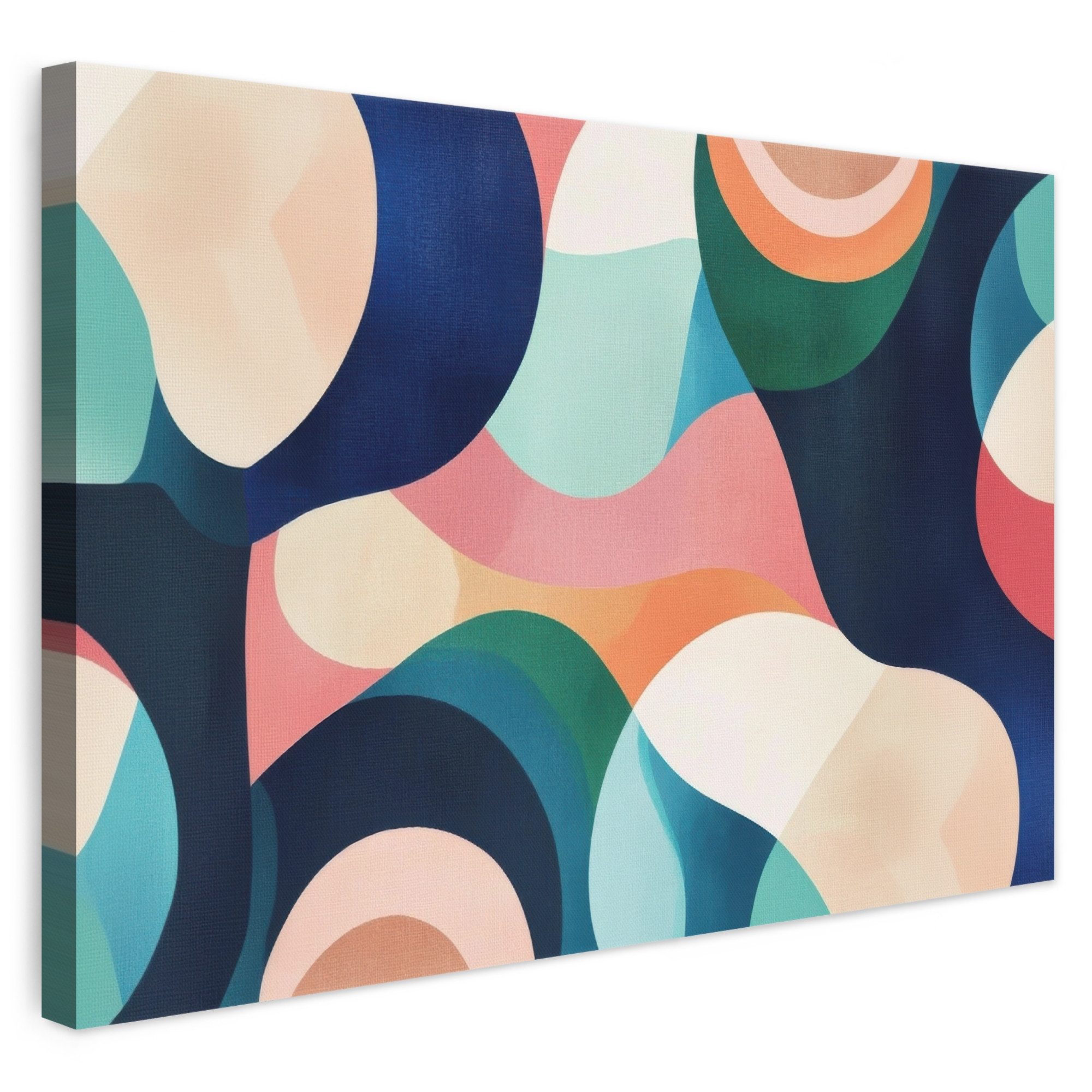 OneMillionCanvasses® Leinwandbild Abstrakt - Blau - Rosa, Fotodruck (1 St), Leinwand Bilder Klein, Wand Dekoration Aesthetic 30x20 cm