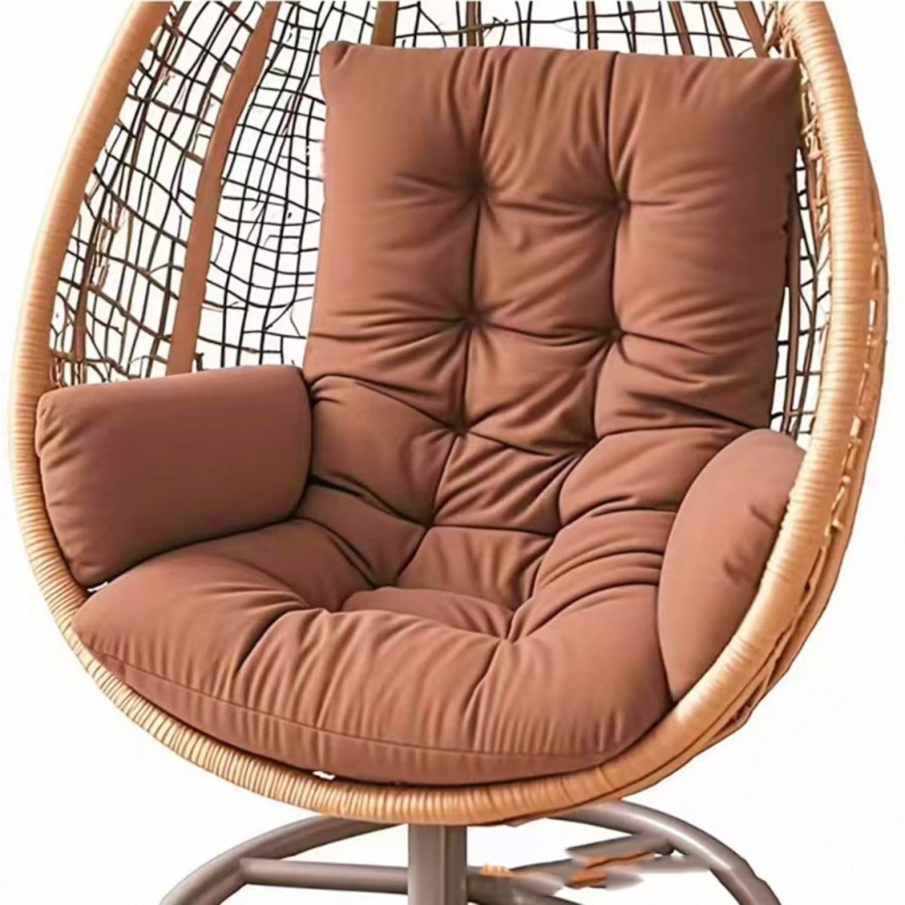 Agger Hängestuhl Kissen Auflagekissen Hängesessel Dicke Polsterung für Hängekorbsitze, Ersatzkissen für eiförmige Stühle, Schaukelmatte für Gartenmöbel