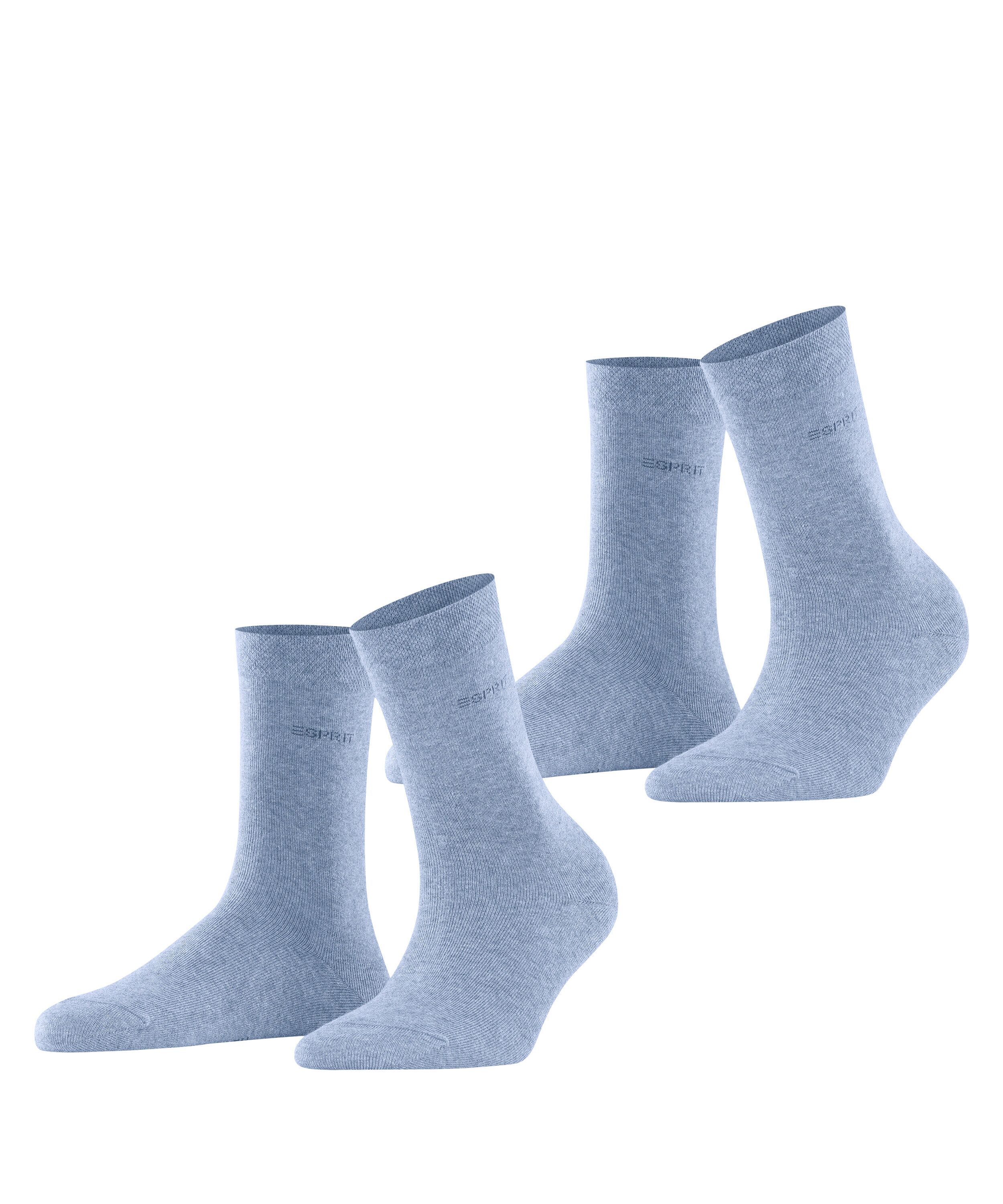 Esprit Socken Basic Easy (2-Paar, 2 Paar) ohne einschneidendes Bündchen, Basic-Socke, Uni-Strümpfe atmungsaktiv