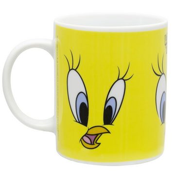 United Labels® Tasse Looney Tunes Tasse - Tweety Face Kaffeetasse Becher Kaffeebecher aus Porzellan Gelb 320 ml, Porzellan