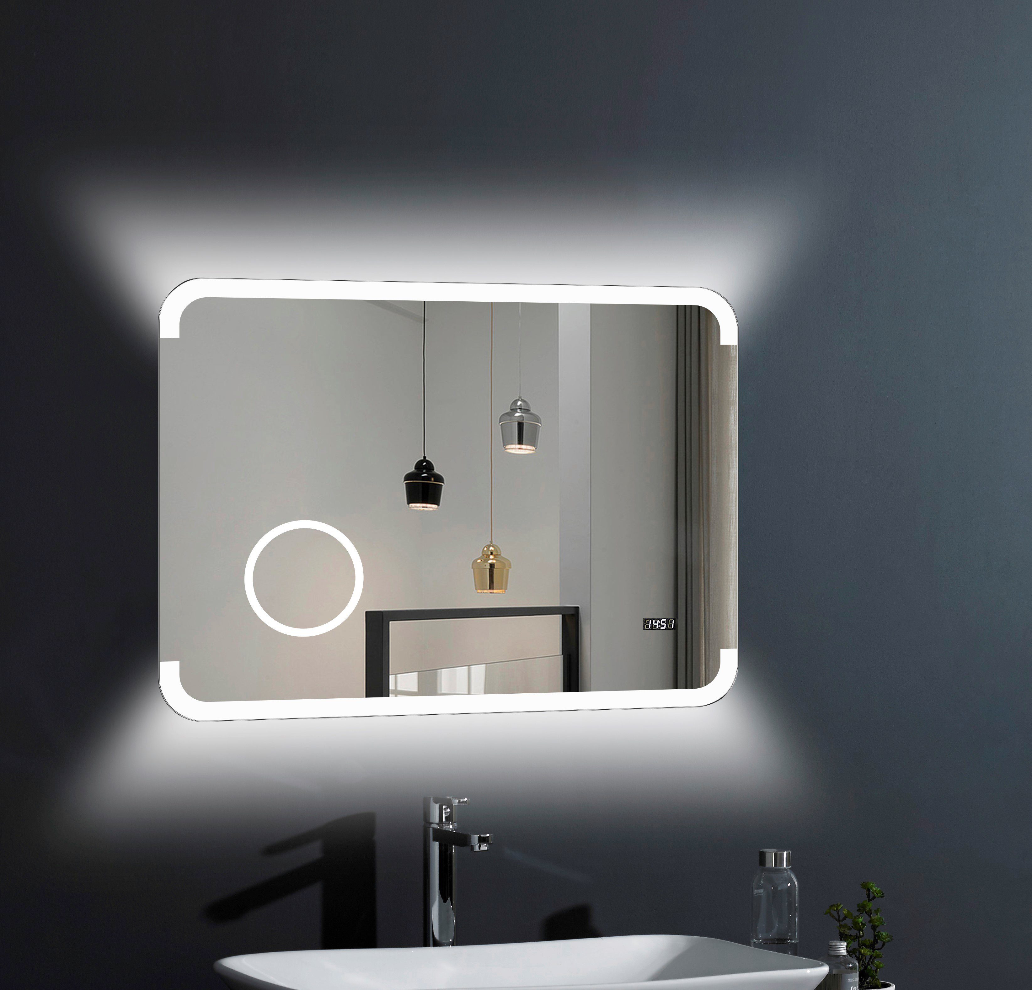 Talos Badspiegel Harmony, 3-fach Vergrösserung und Digitaluhr günstig online kaufen
