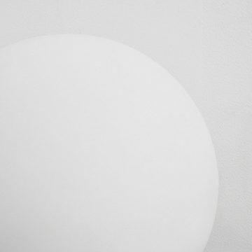 hofstein Tischleuchte »Turrida« Kugelleuchte aus Metall/Kunststoff in Nickel-matt/Weiß, 6500 Kelvin, RGB Farbwechsler, dimmbar/ änderbar mit Fernbedienung, LED, 500 Lumen