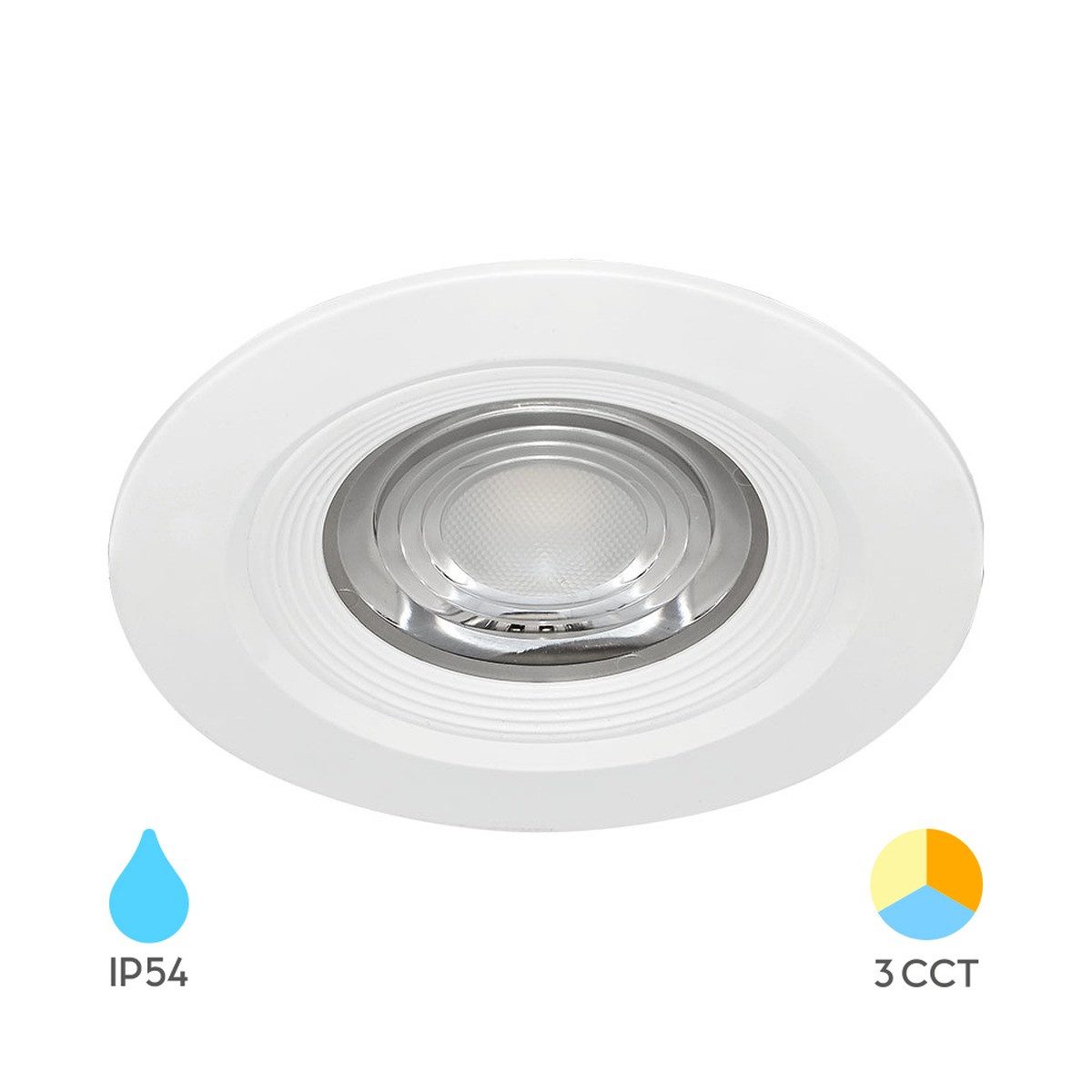 Braytron LED Einbaustrahler LED Einbaustrahler 7W IP54 – 3in1 Farbwahl, warmweiß bis kaltweiß, LED fest integriert, Neutralweiß, Kaltweiß, Warmweiß, Energieeffizient, Flimmerfrei, Schwenkbar, 3CCT