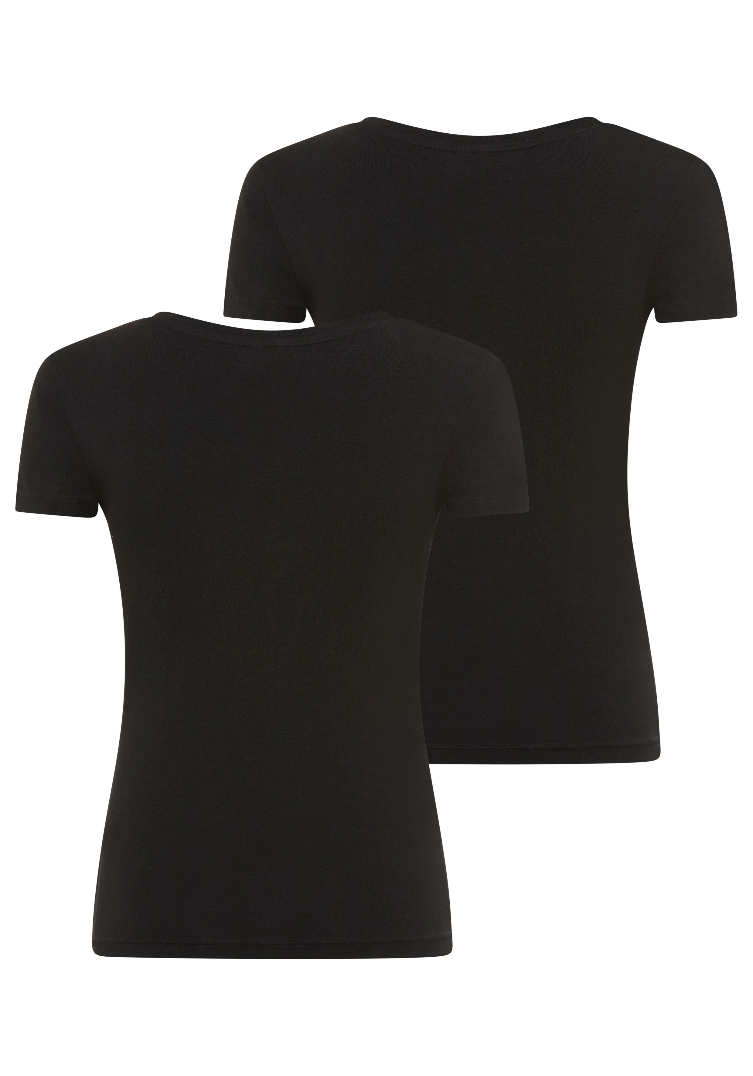 YSABEL MORA Kurzarmshirt (2er Pack) mit Rundhals, elastisch, Baumwollmix, weich, Basic
