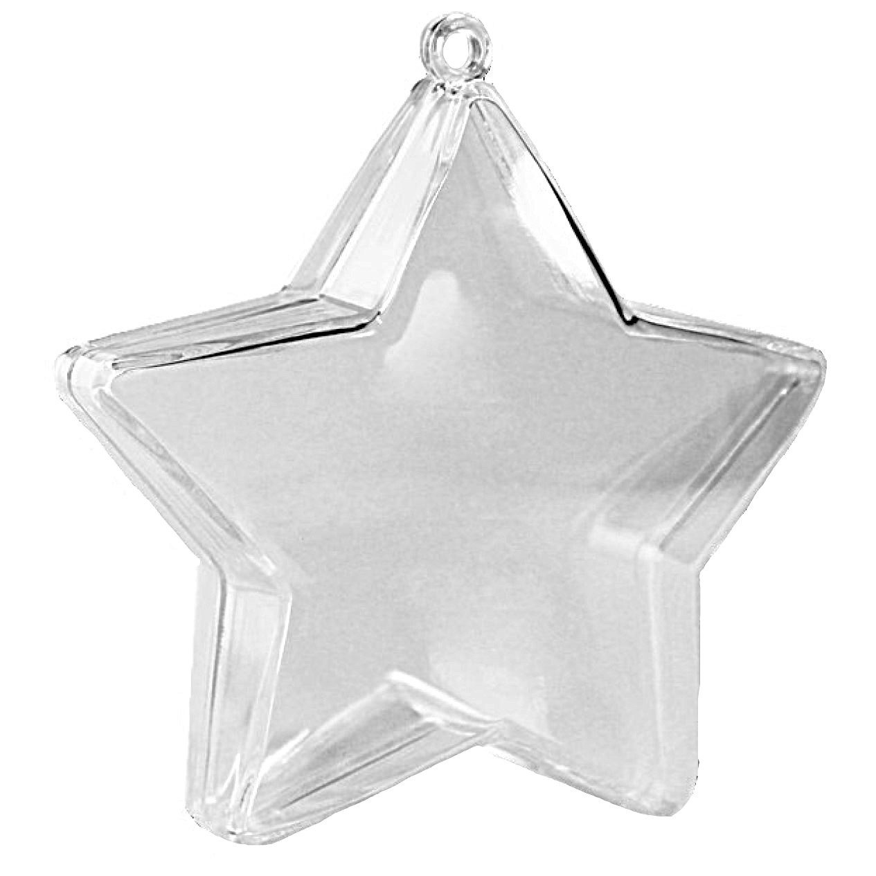 Möbius Creativ Hängedekoration Kunststoff-Stern teilbar, ca. 7,5cm, Dekostern Sternhänger. 5 Stück