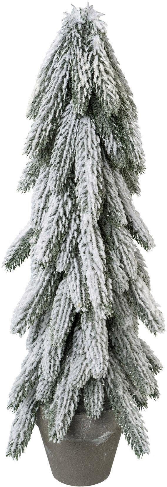Creativ deco Künstlicher Weihnachtsbaum Schnee künstlicher Topf dekorativem mit Weihnachtsdeko, im Christbaum, Tannenbaum