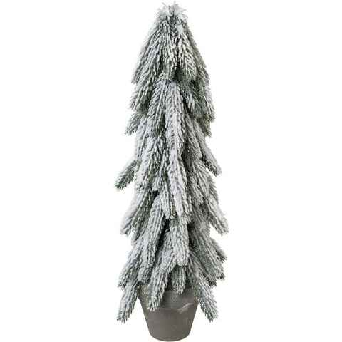 Creativ deco Künstlicher Weihnachtsbaum Weihnachtsdeko, künstlicher Christbaum, Tannenbaum, im Topf mit dekorativem Schnee