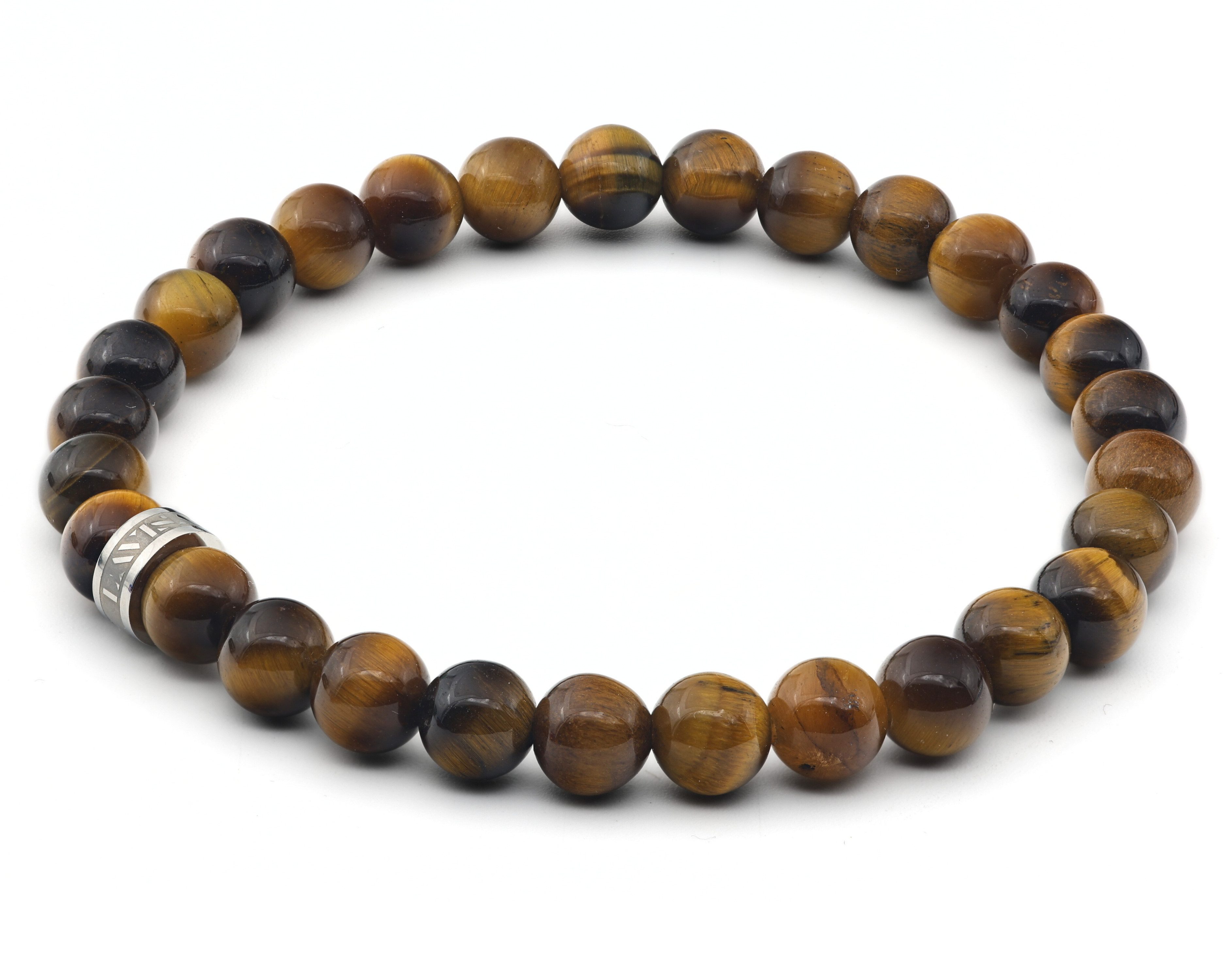 LAVISA Armband Armband 6mm Echte Edelstein Perlen, Kristalle, Heilsteine, Onesize, Echte Edelsteine, Rostfreies Edelstahl, Wasserfest