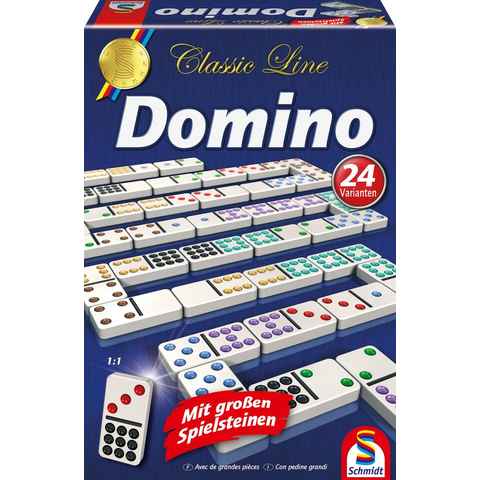 Schmidt Spiele Spiel, Classic Line, Domino, mit extra großen Spielsteinen