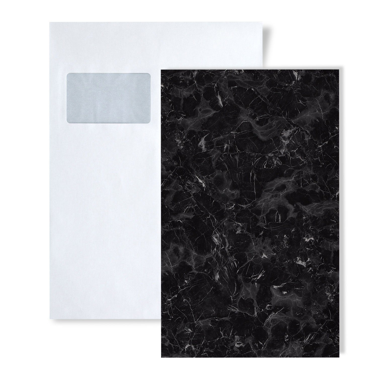 Wallface Dekorpaneele 1 MUSTERSTÜCK S-22635 DIN A5 Wandpaneel MUSTER MARBLE Black, BxL: 15x20 cm, (1 MUSTERSTÜCK, Produktmuster, 1-tlg., Muster des Dekorpaneels) schwarz, grau