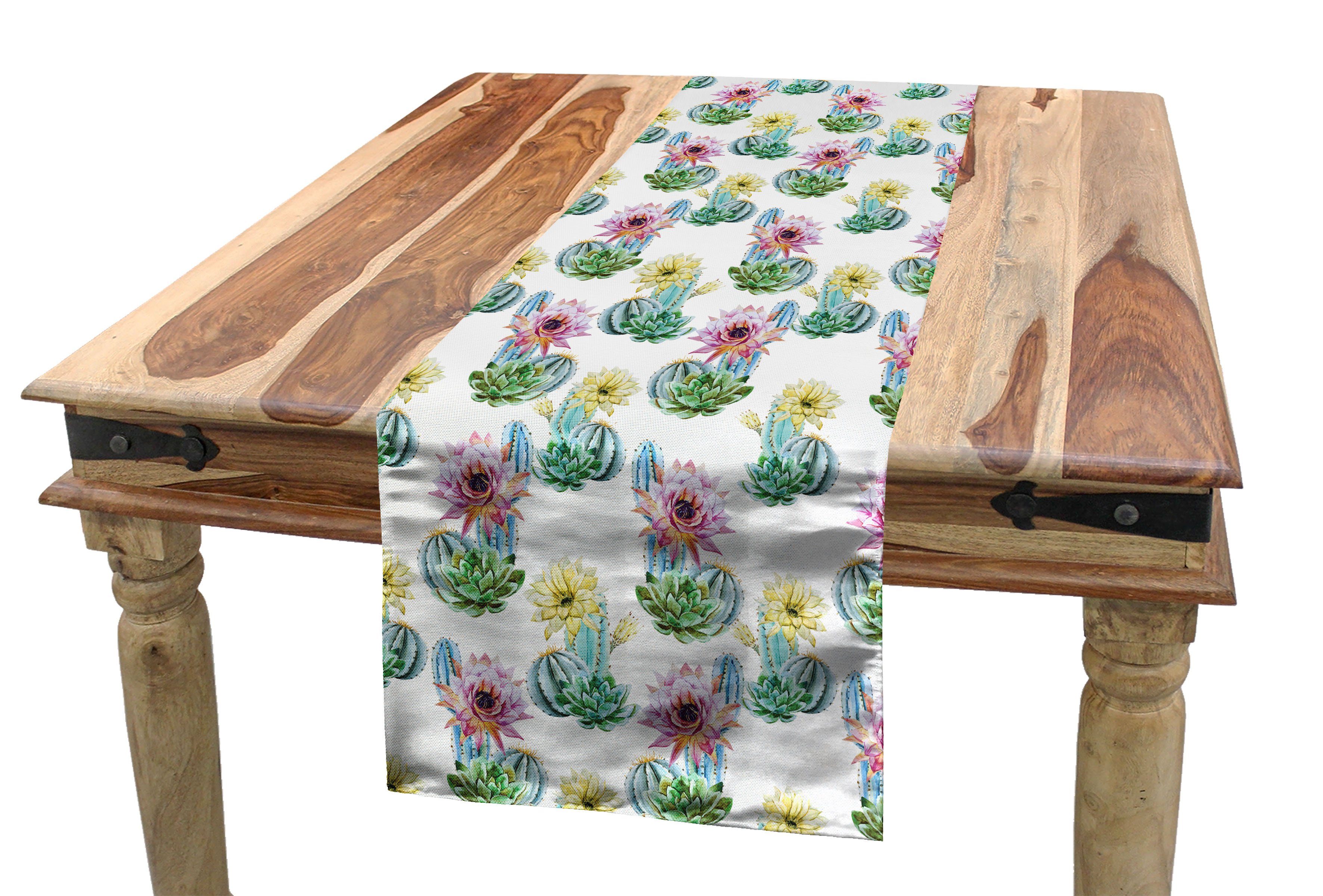Abakuhaus Tischläufer Esszimmer Küche Rechteckiger Dekorativer Tischläufer, Jahrgang Mexikanische Pflanze Kaktus