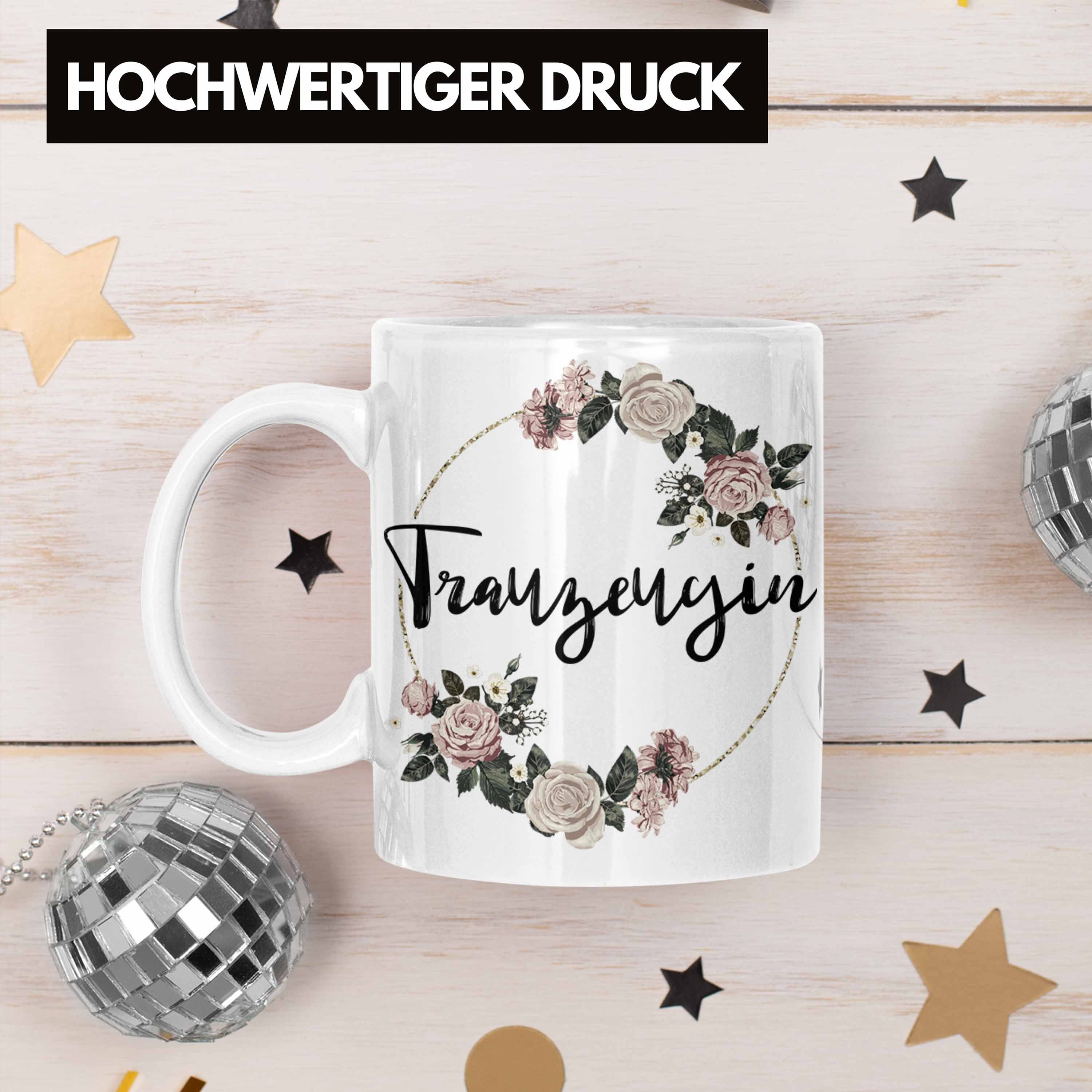 Trendation Tasse Trendation Trauzeugin Tasse Frau - Trauzeugin Geschenke Geschenk weiss Beste Dankeschön Danke