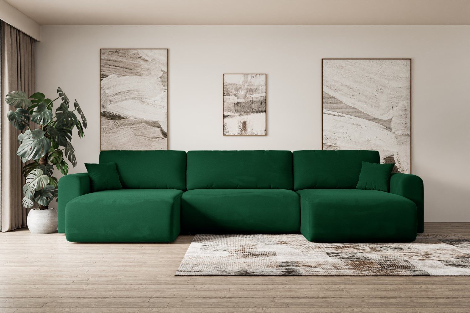 ALTDECOR Wohnlandschaft ORRO-U, Couch mit Schlaffunktion, Wohnzimmer - Wohnlandschaft, Corner Sofa Bett Eckcouch Couch L-Form Schlafcouch Ausziehbar