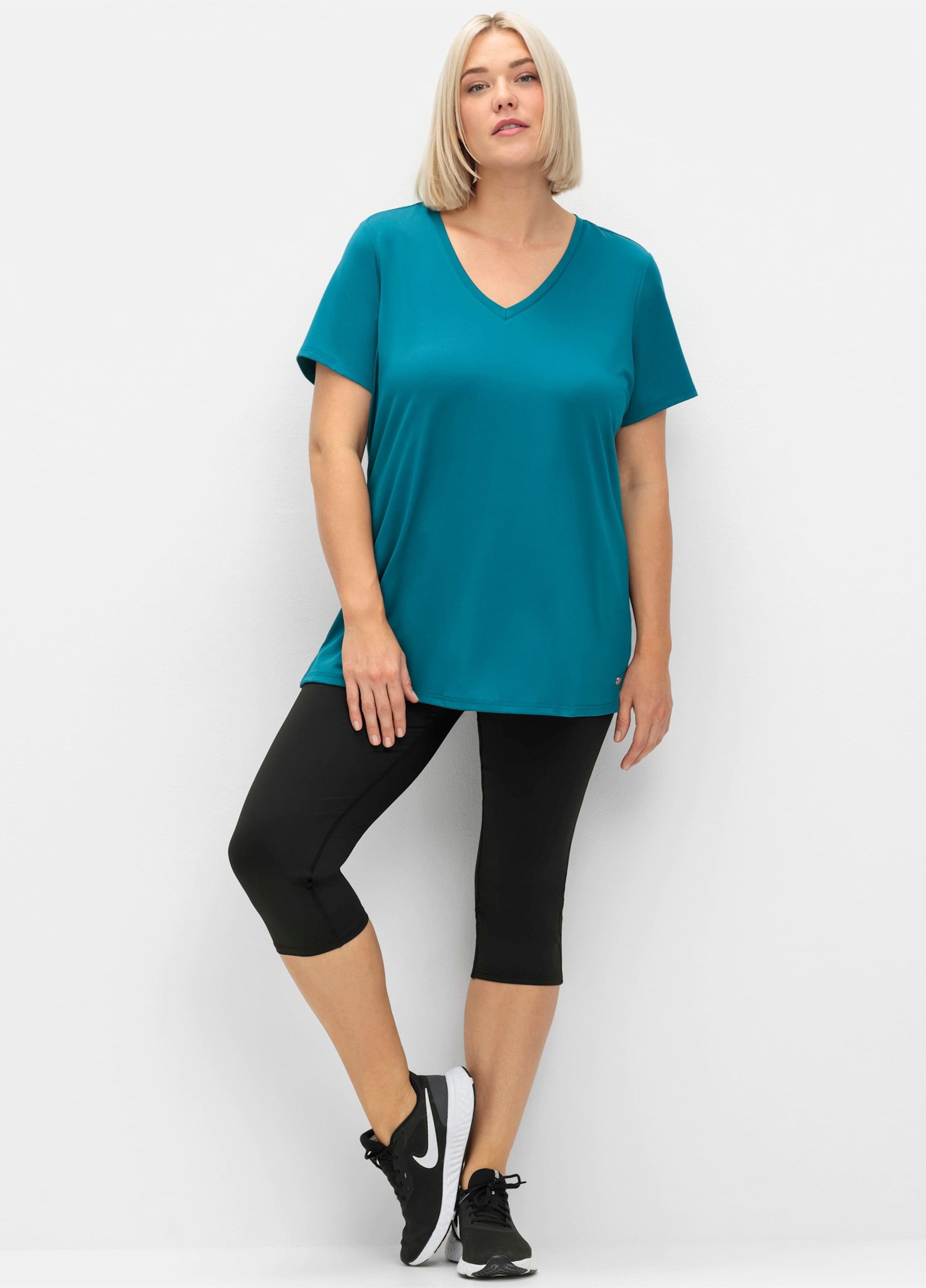 Sheego Trainingsshirt Funktionsshirt Kurzarm