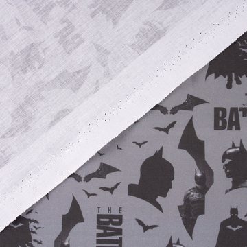 SCHÖNER LEBEN. Stoff Baumwollstoff Popeline Digitaldr. The Batman™© Schriftzug Fledermaus g, atmungsaktiv