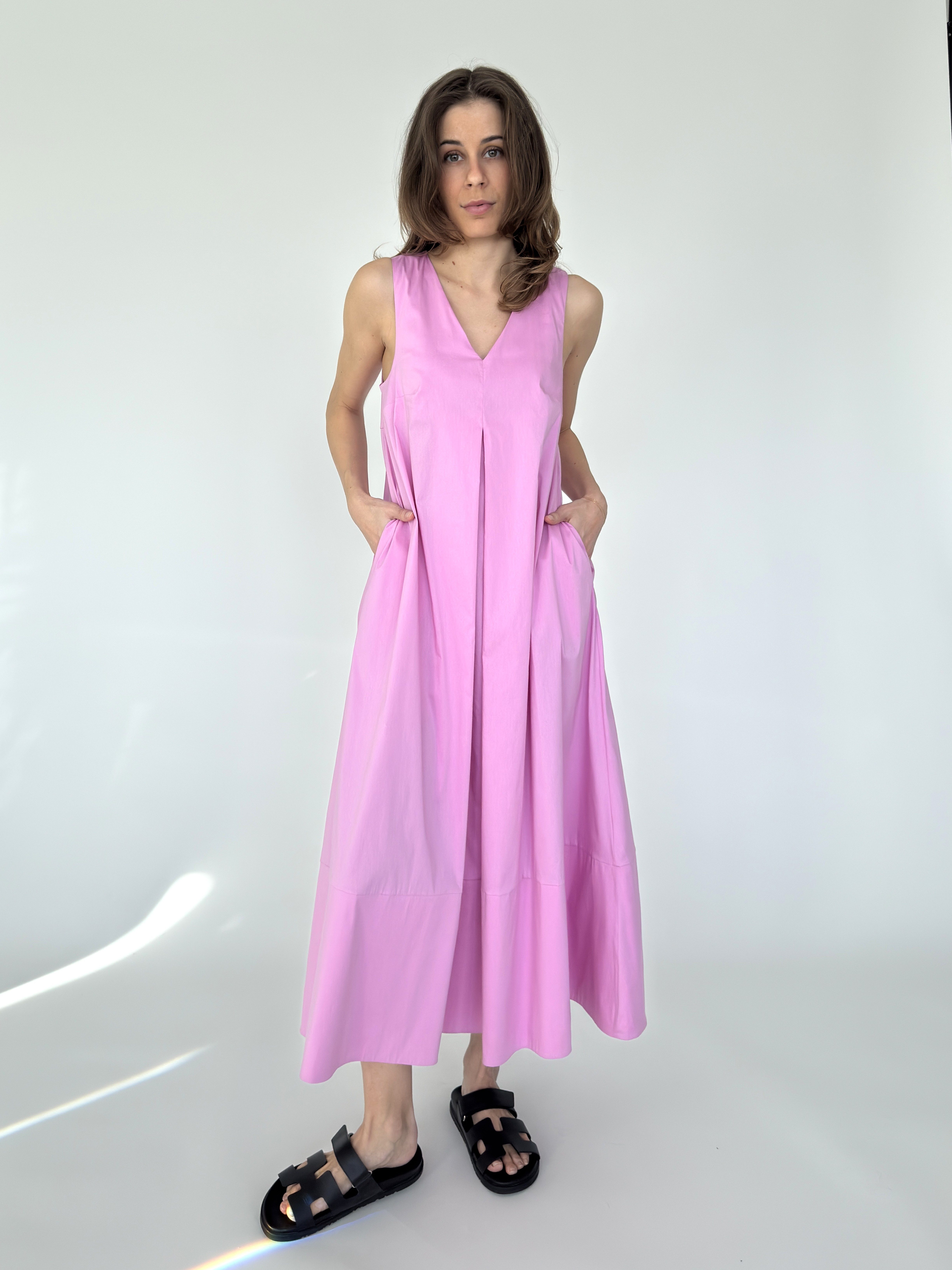 Zuckerwatte A-Linien-Kleid mit V-Ausschnitt, aus wertiger günstig online kaufen