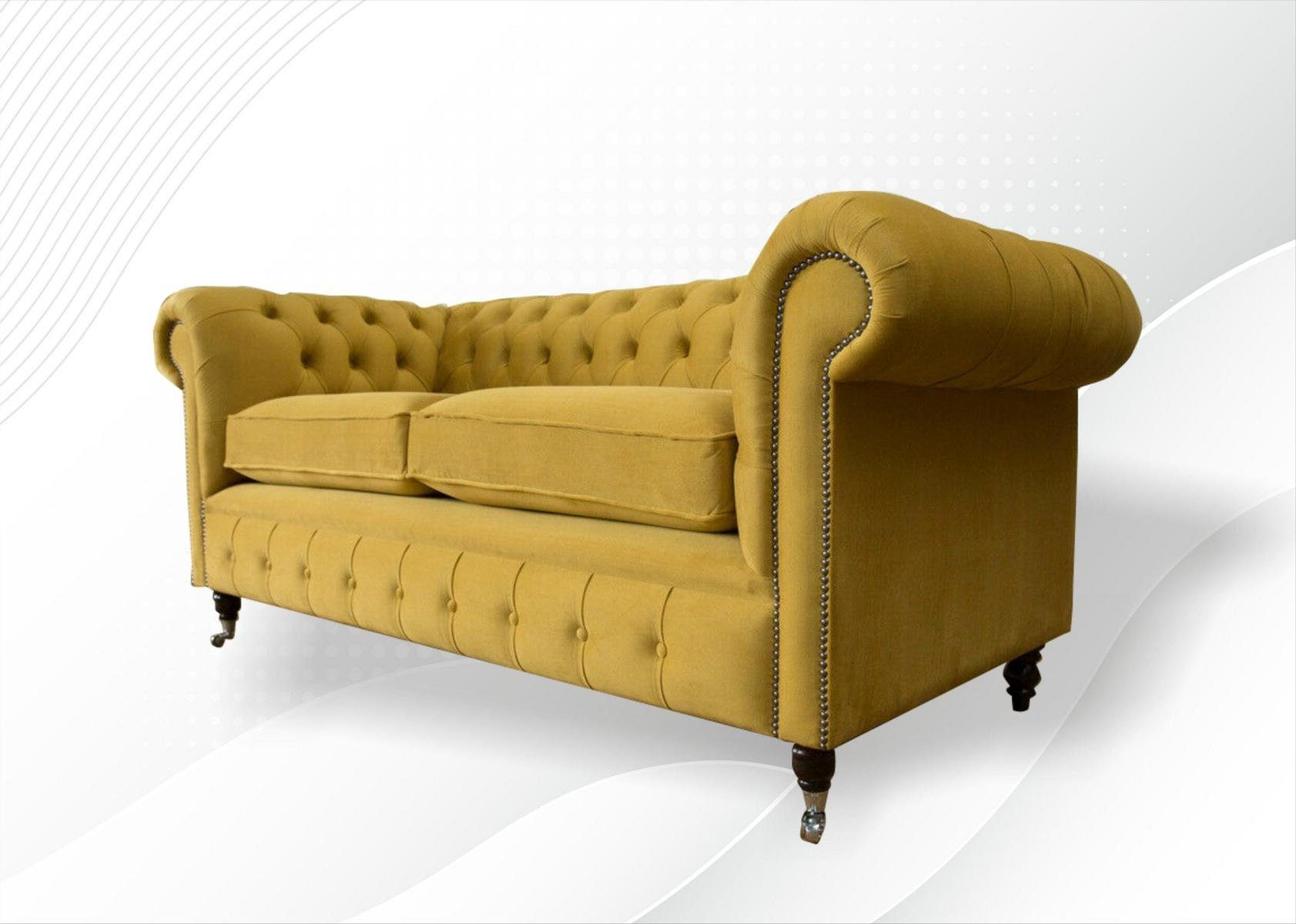 Sofa Couch 190 Die Design Chesterfield-Sofa, mit cm, Chesterfield Knöpfen. Sitzer Rückenlehne JVmoebel 3